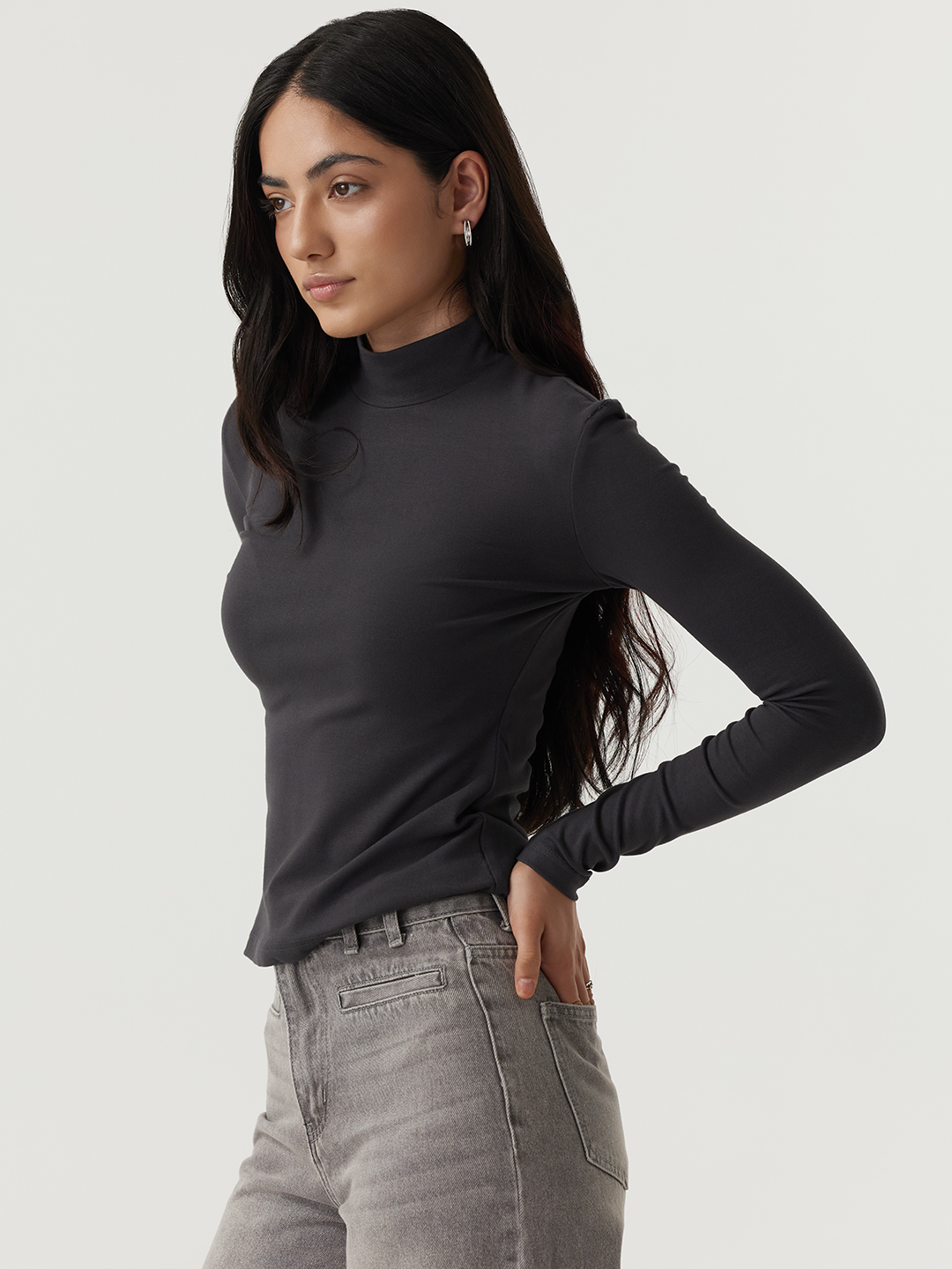 Лонгслив темно-серый для женщин 48128-12 59