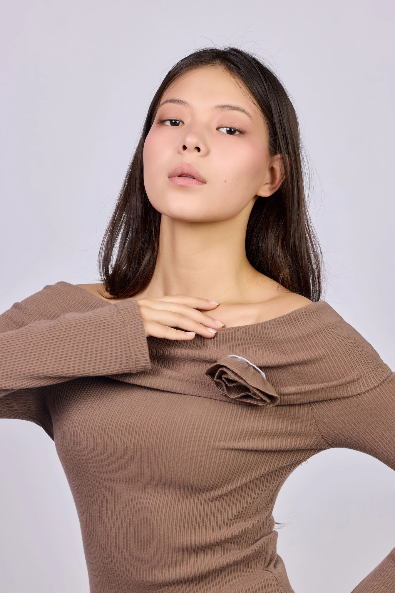 Лонгслив коричневый для женщин 42200-13 59