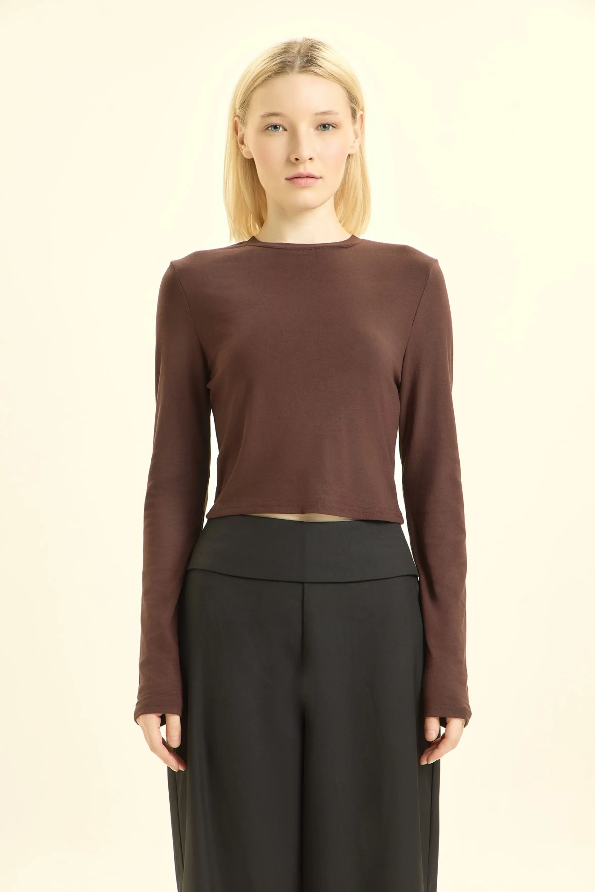 Лонгслив коричневый для женщин 46158-13 59