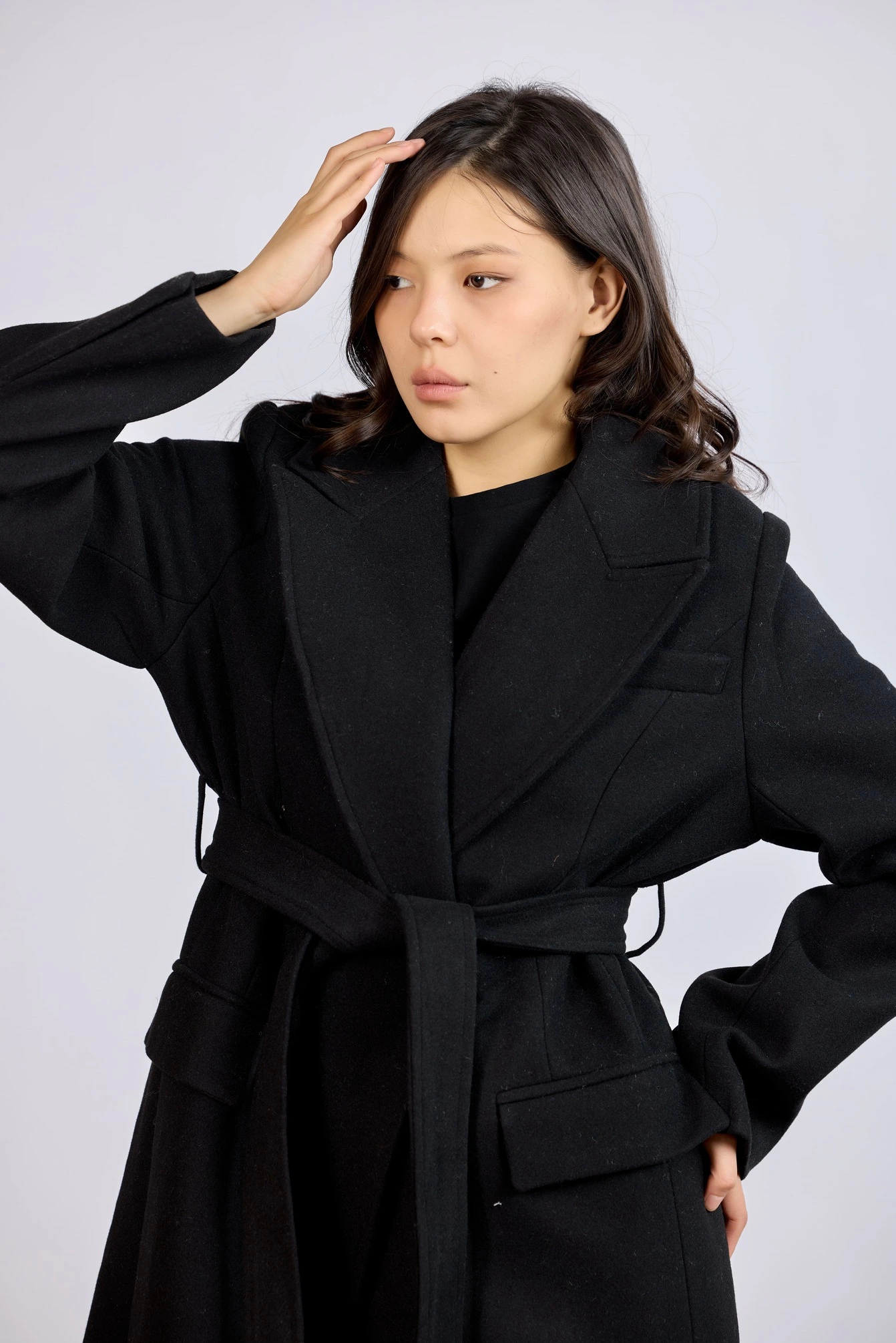 Пальто черный для женщин 43424-1 53