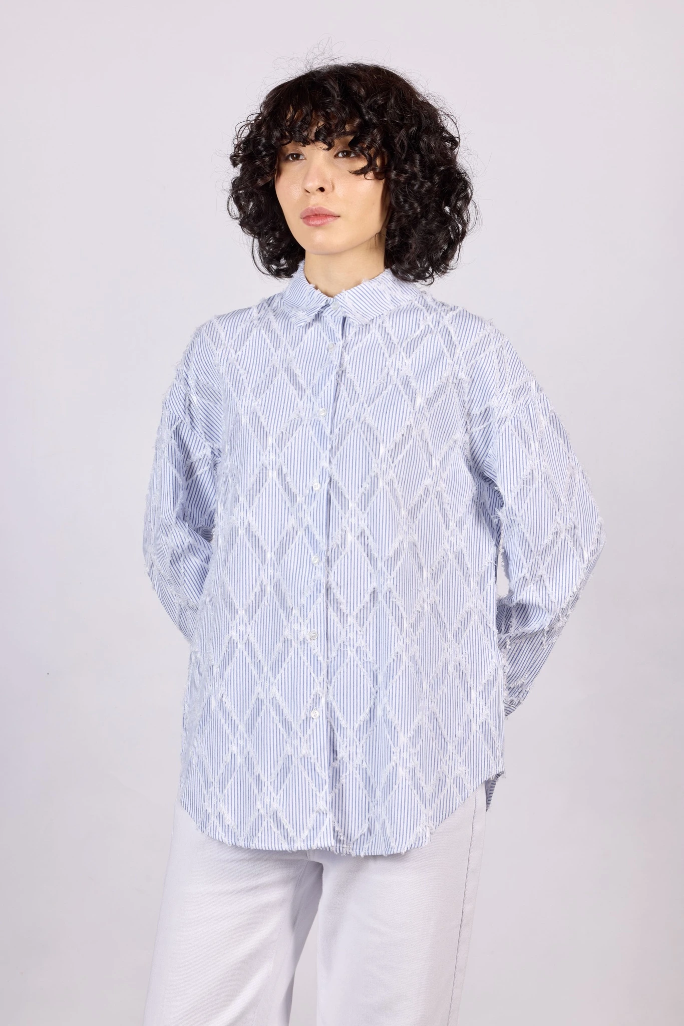 Рубашка зеленая клетка для женщин 44248-277 66