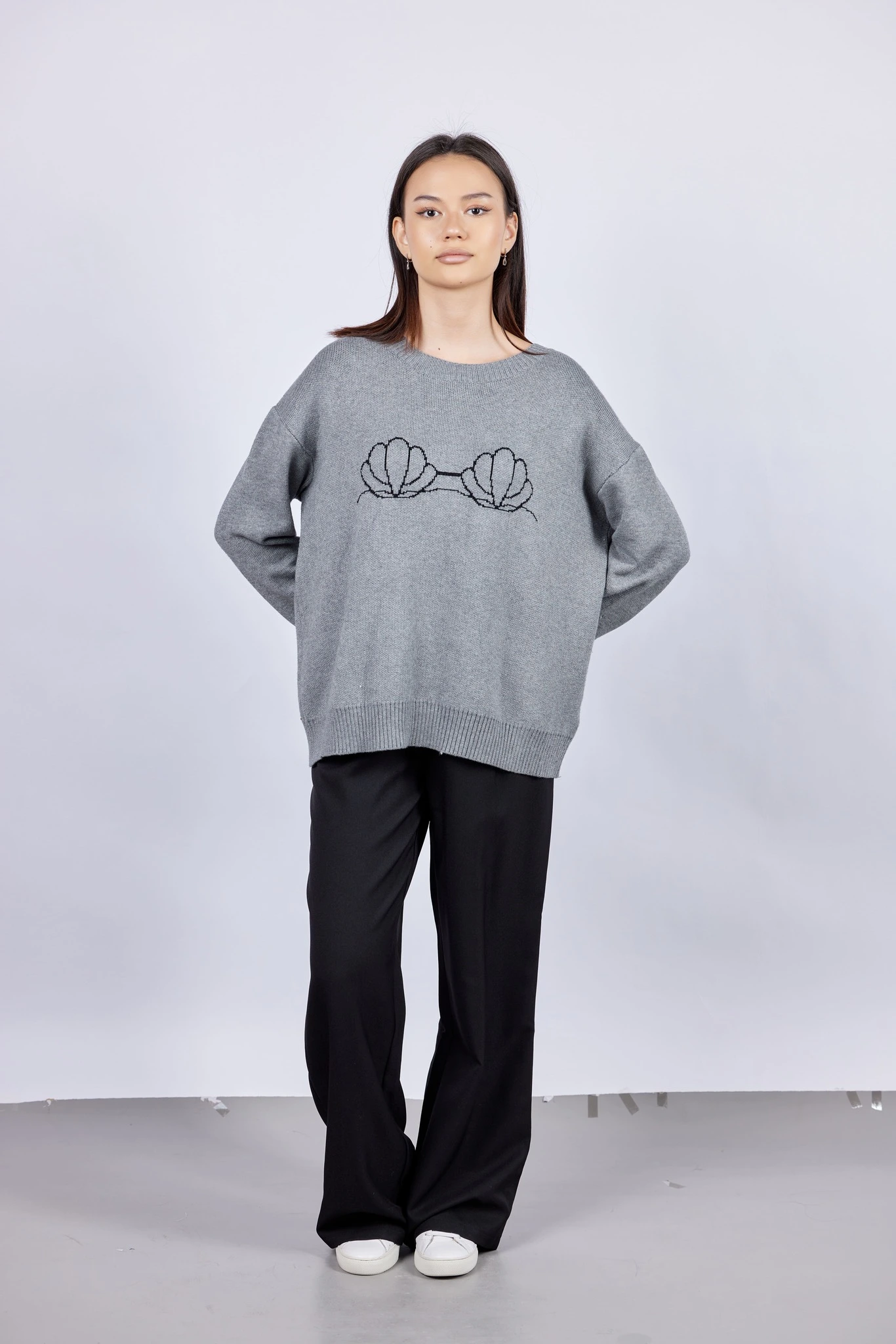 Свитер серый для женщин 43209-61 65