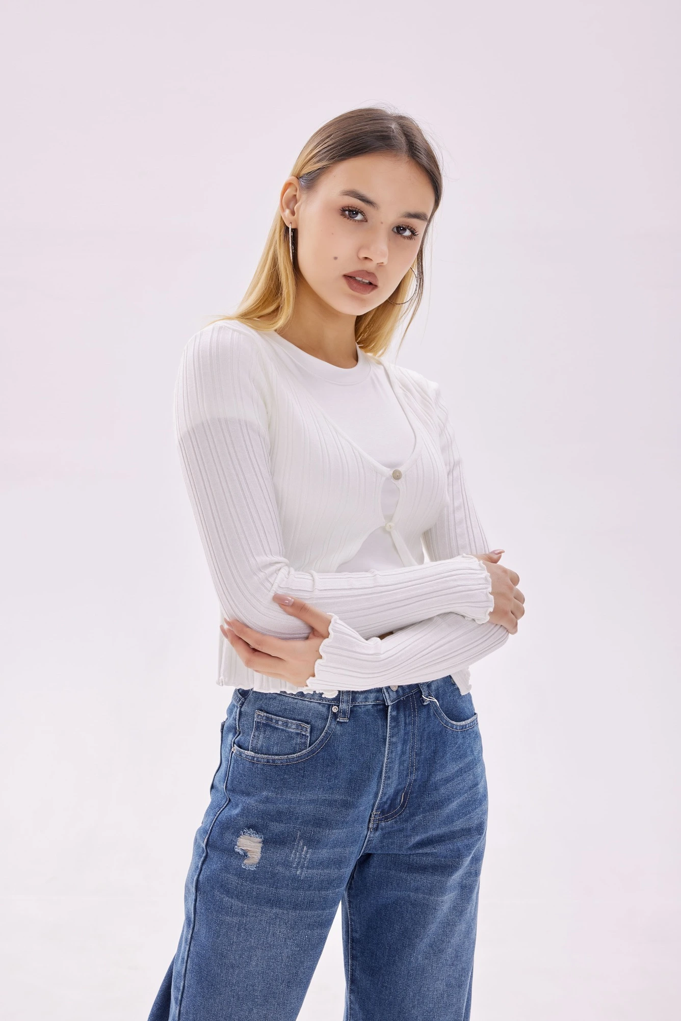 Кардиган белый для женщин 40285-4 50