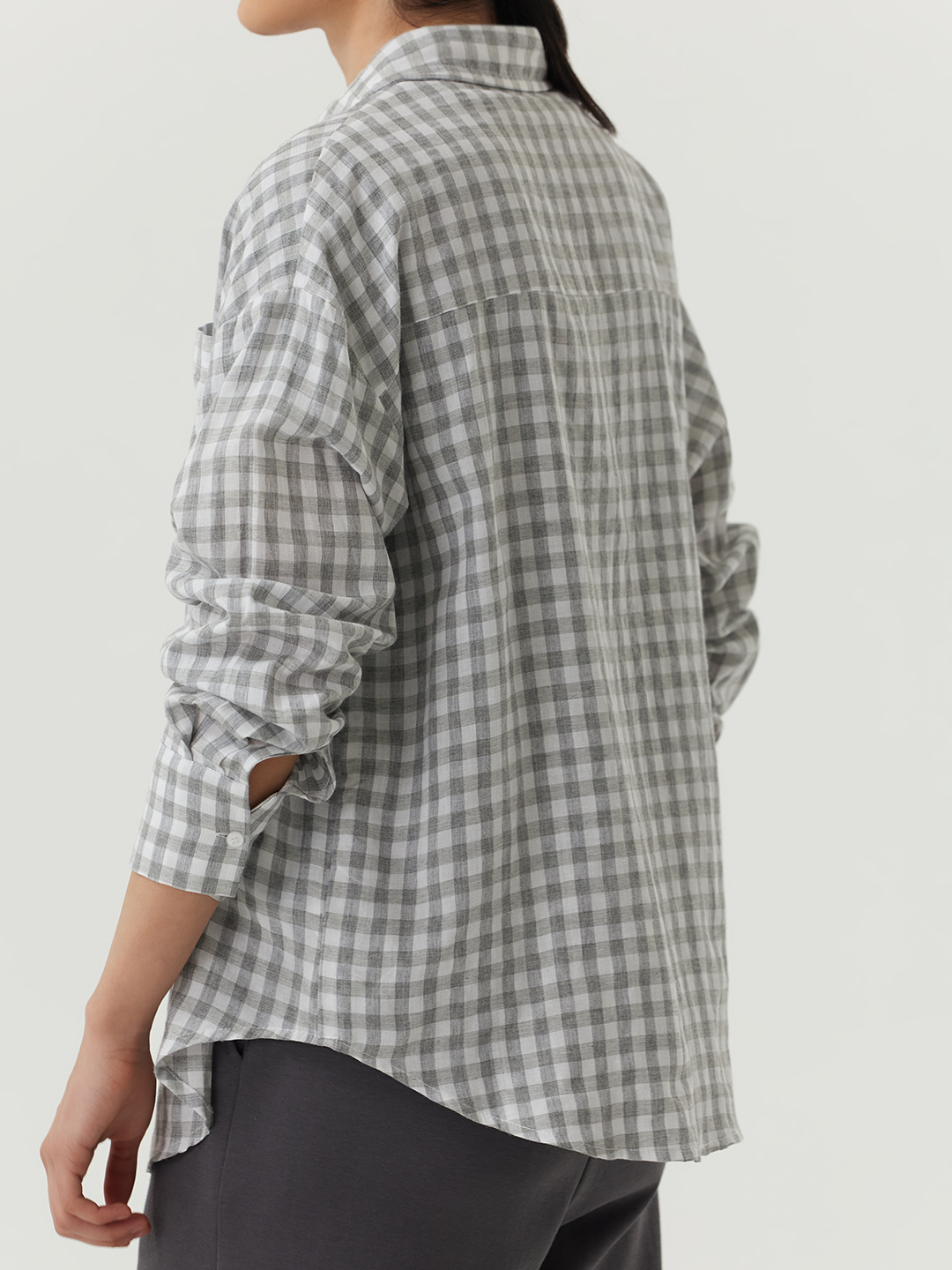 Рубашка серая клетка для женщин 48292-70 66