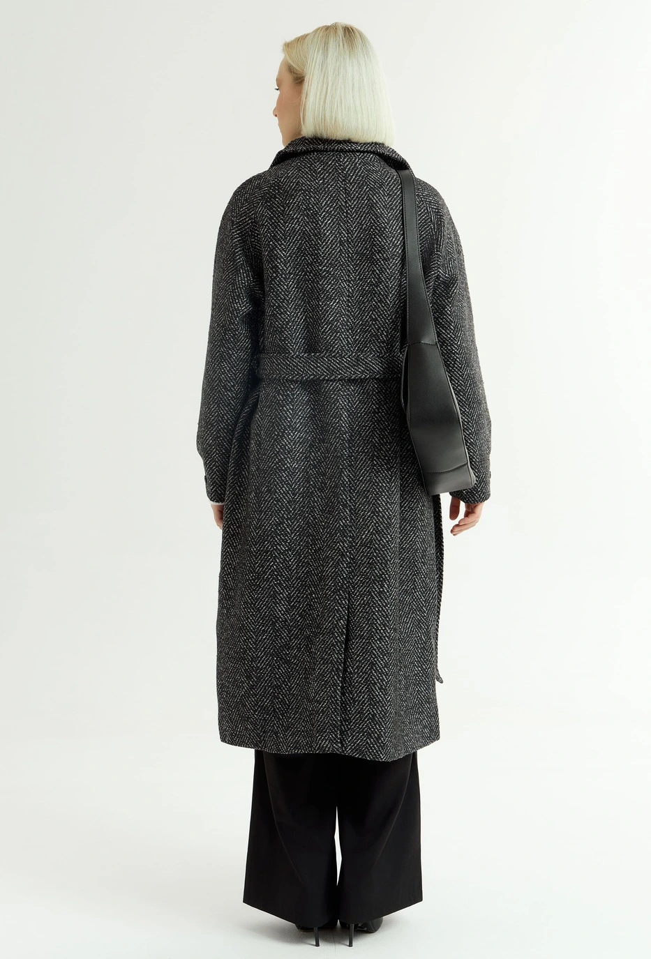 Пальто черно-белая полоска для женщин 43419-75 53