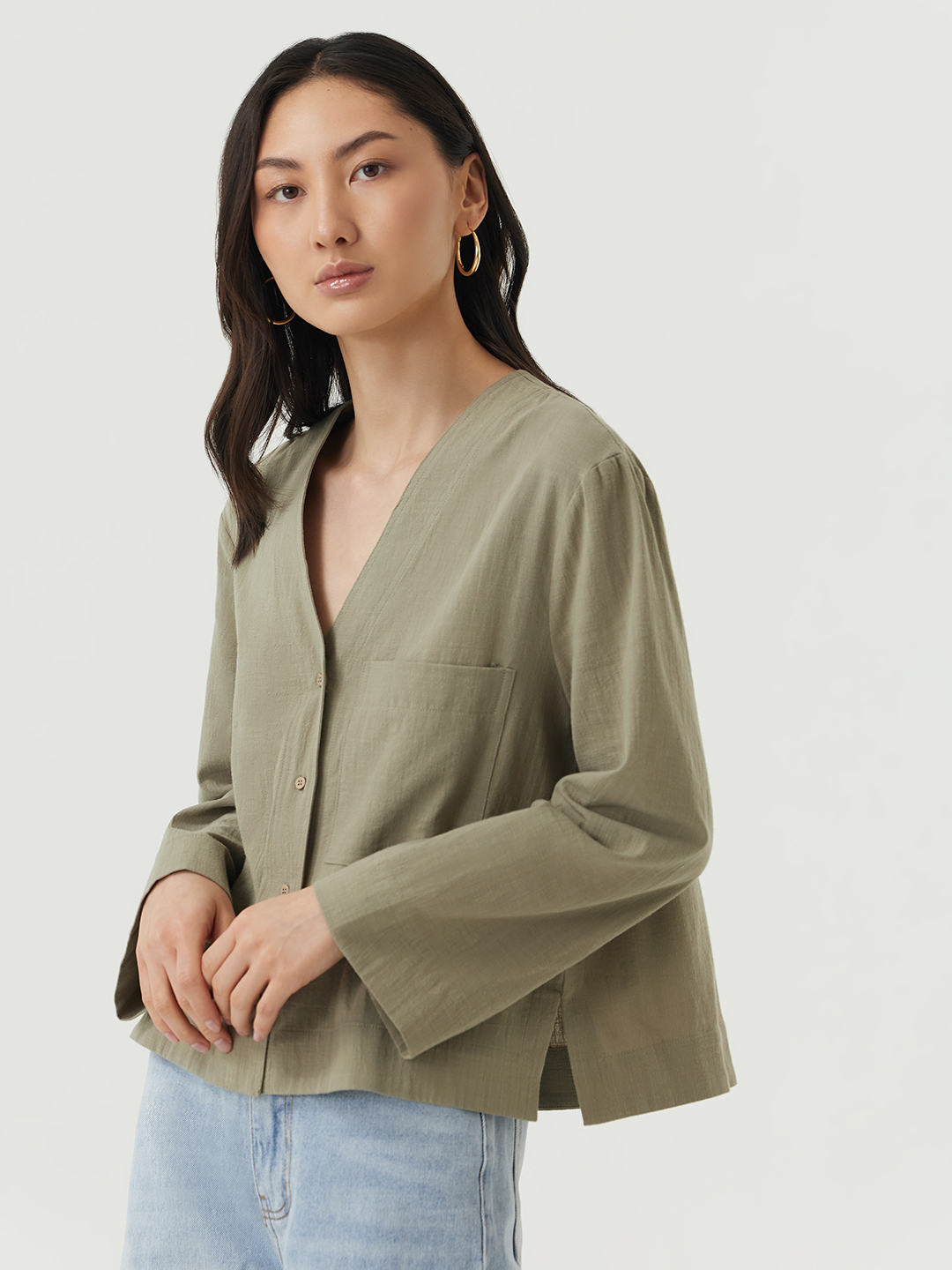 Блузка хаки для женщин 48239-14 28