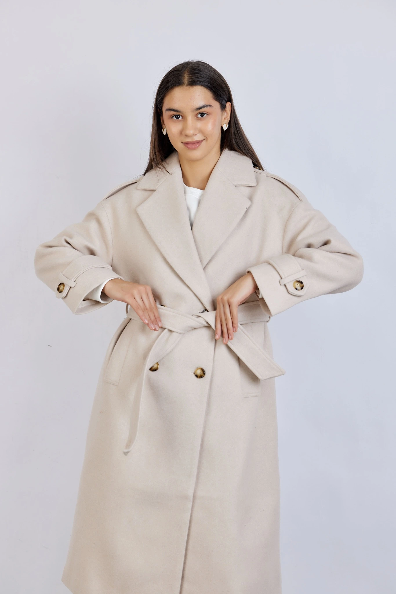 Пальто бежевый для женщин 43420-15 53