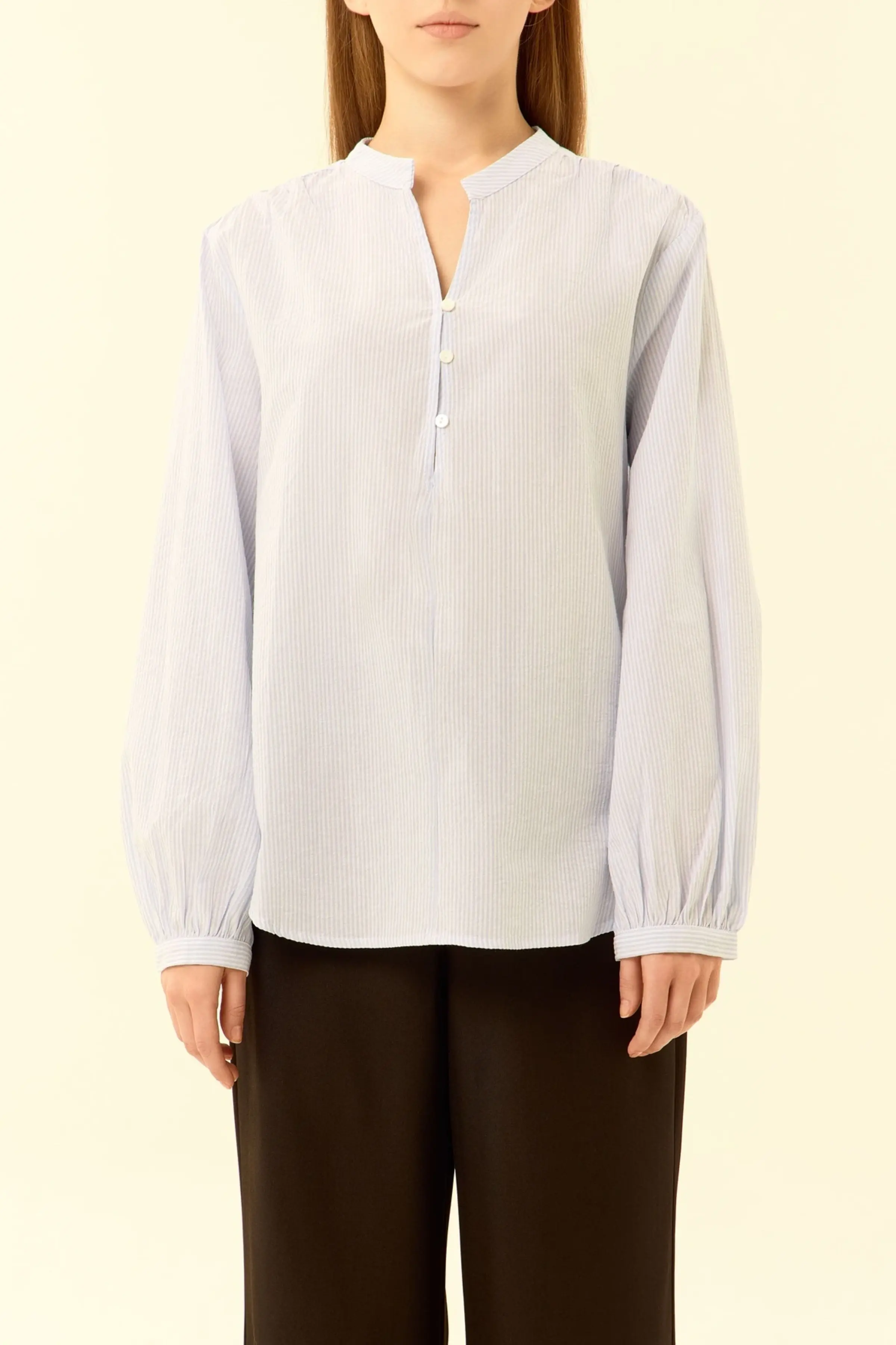 Блузка бело-голубая полоска для женщин 46251-47 28