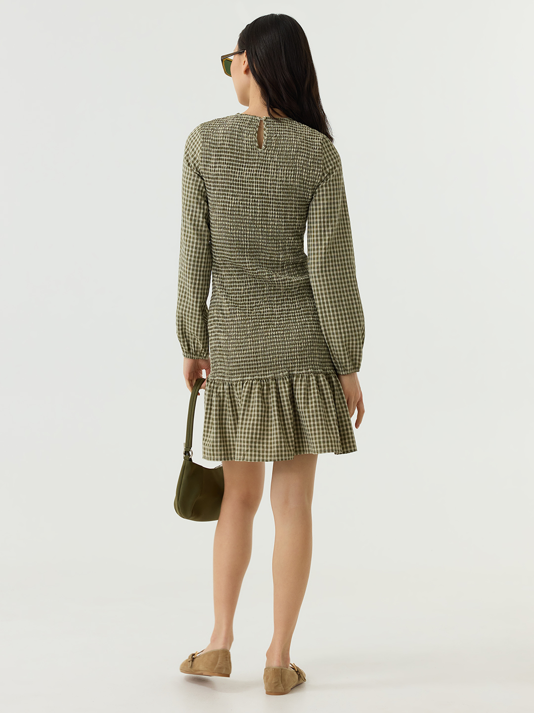 Платье зеленая клетка для женщин 48147-54 54