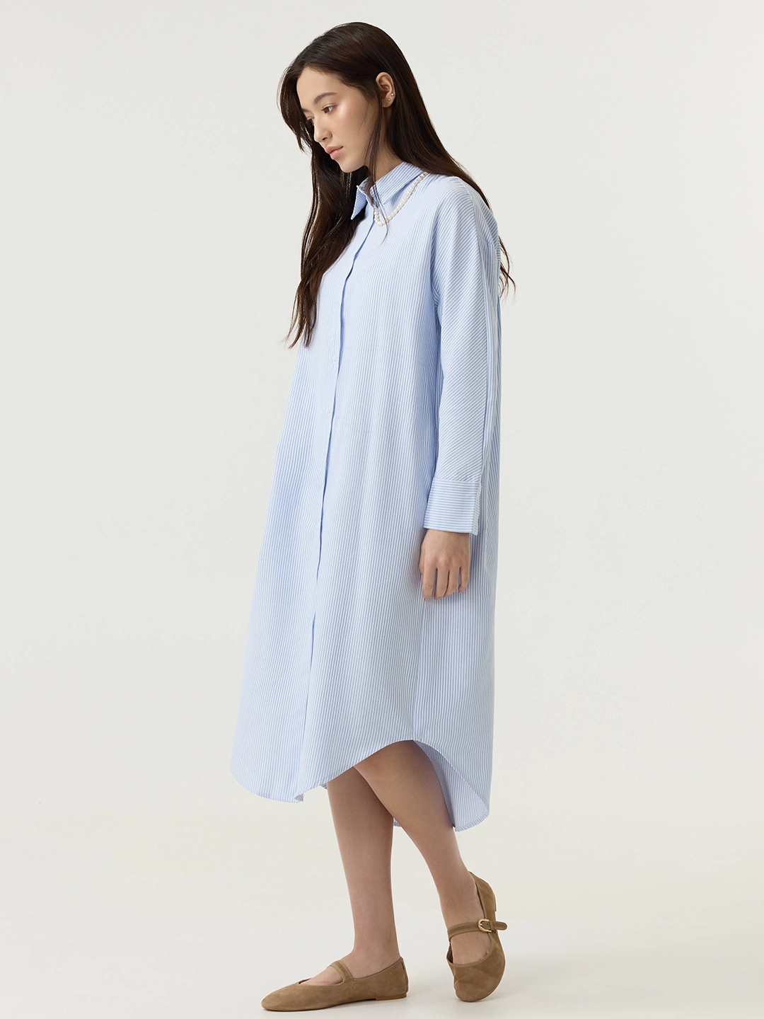 Платье бело-голубая полоска для женщин 48190-47 54