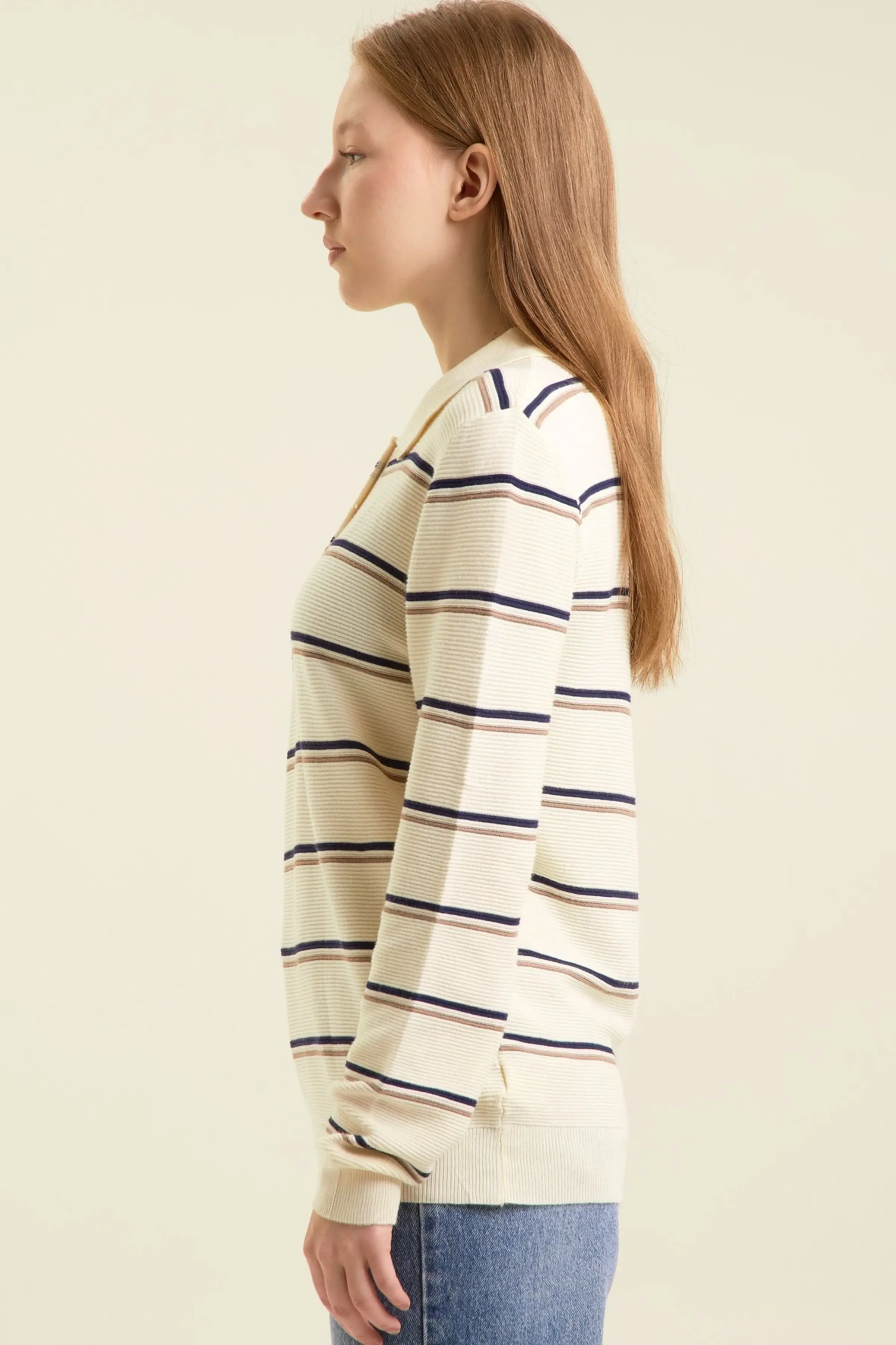 Джемпер сине-бежевая полоска для женщин 47239-296 60