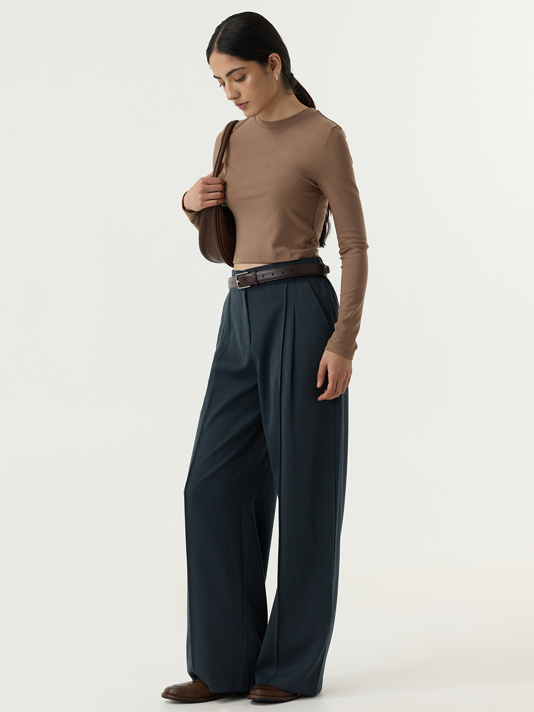 Лонгслив коричневый для женщин 48267-13 59