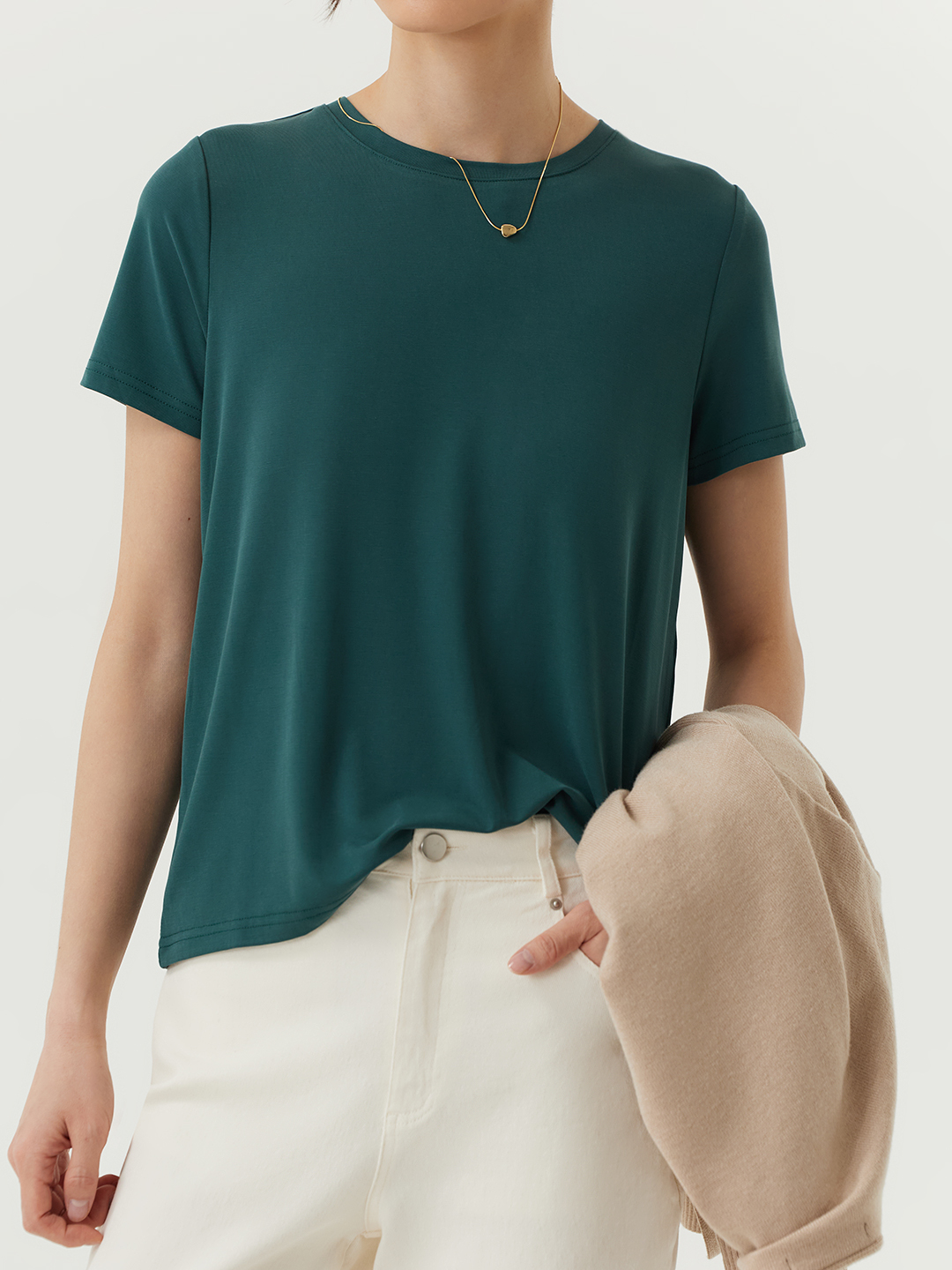 Футболка темно-зеленый для женщин 48132-20 67