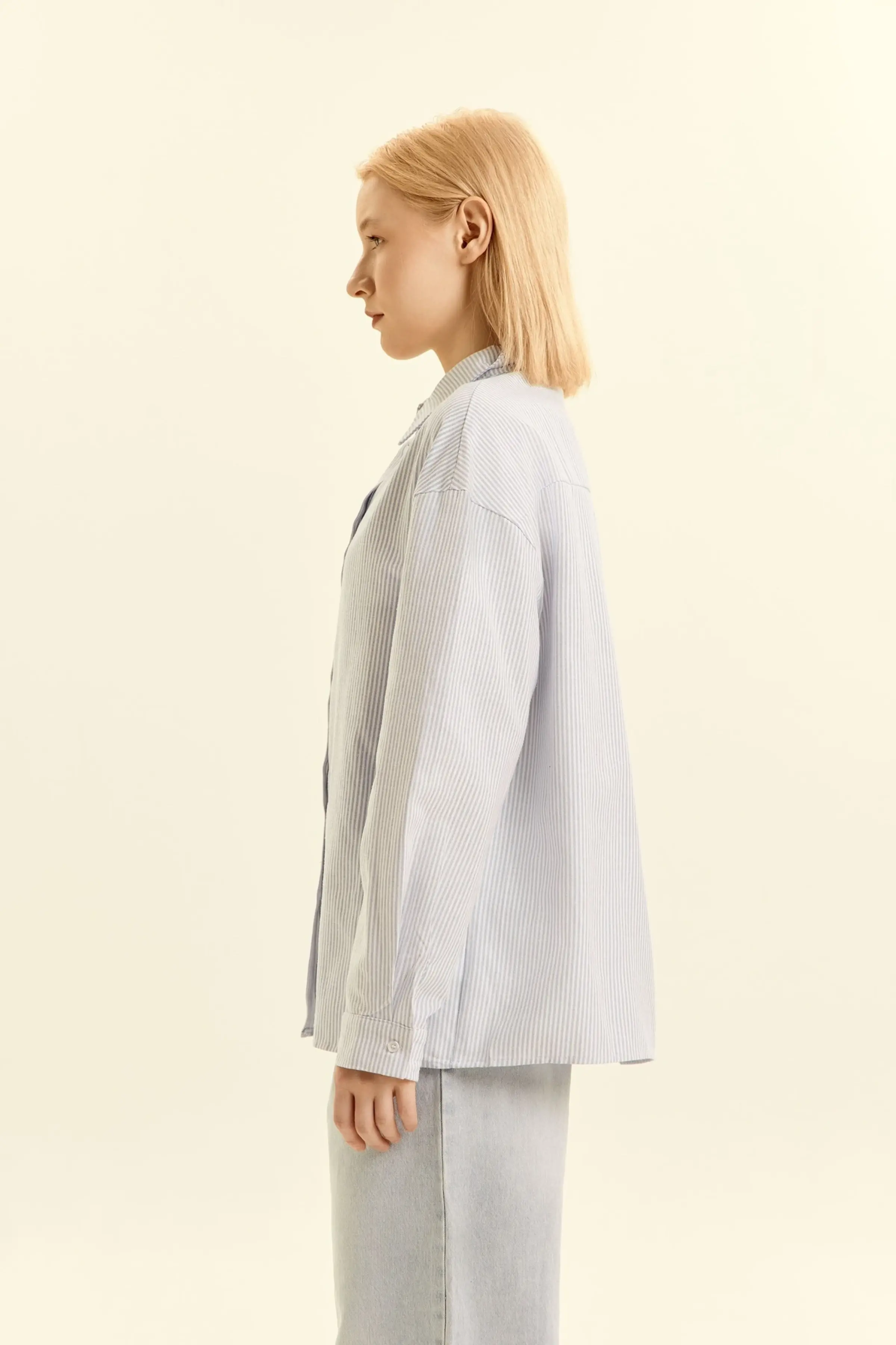 Рубашка бело-голубая полоска для женщин 46274-47 66