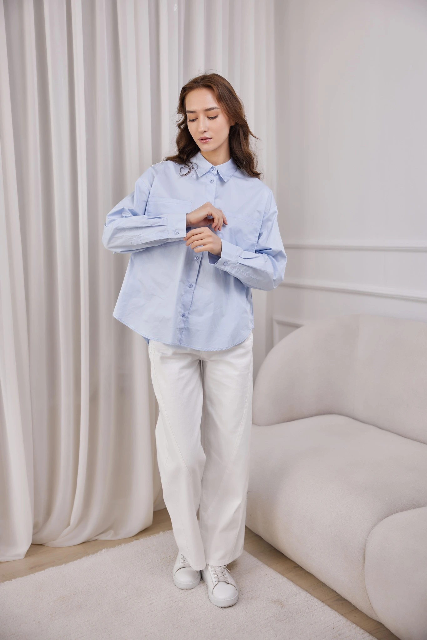 Рубашка голубой для женщин 41147-10 66