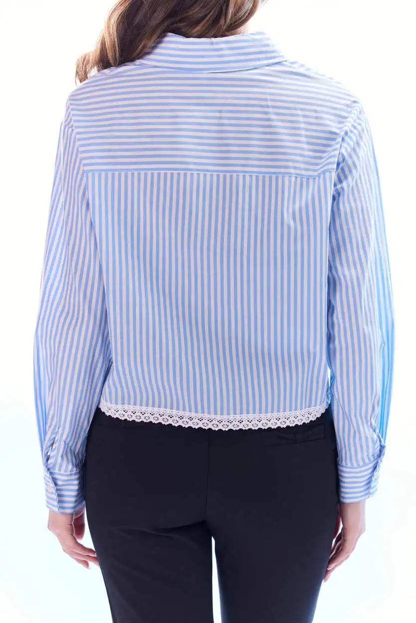 Рубашка бело-синяя полоска для женщин 44251-48 66