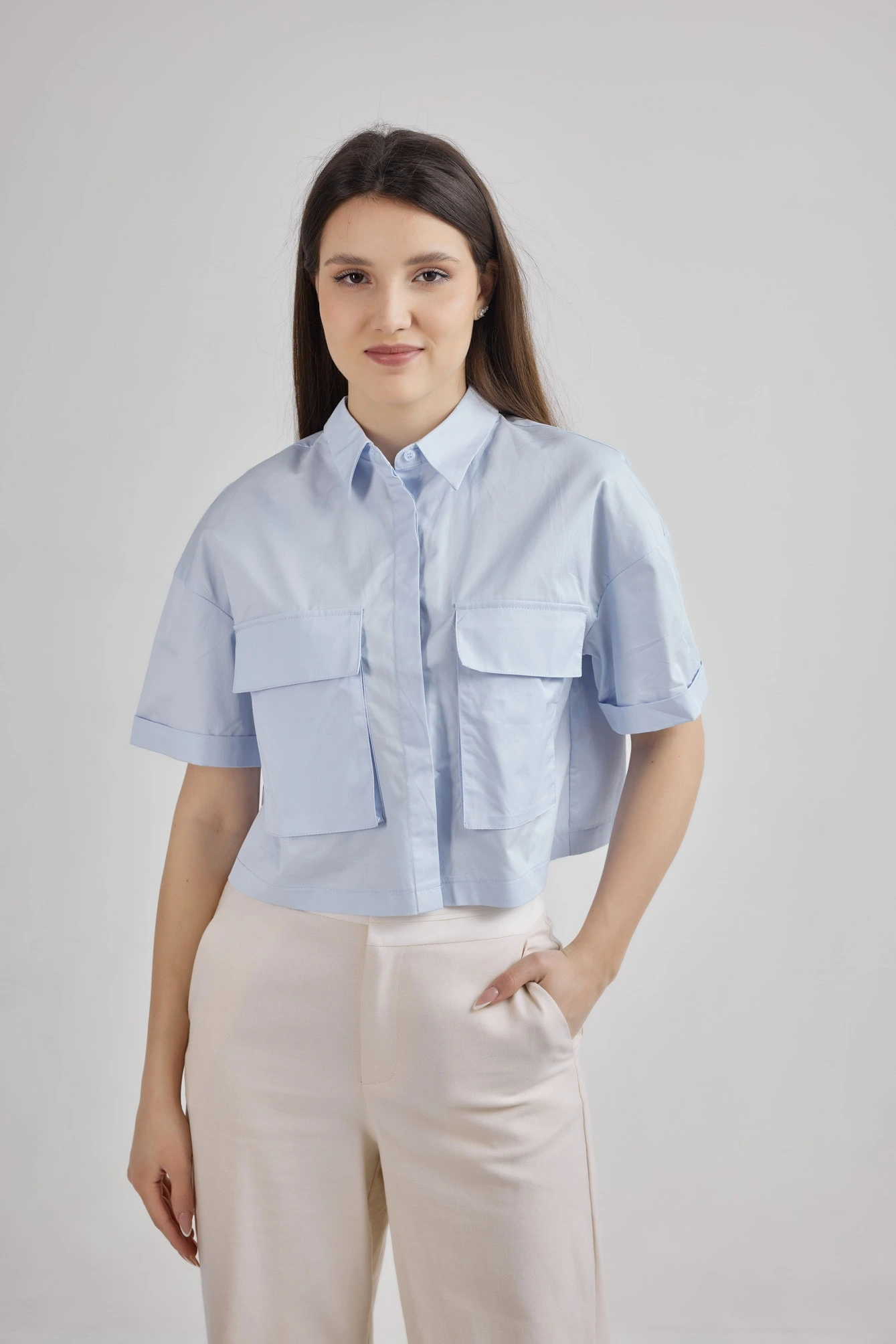 Рубашка голубой для женщин 41230-10 66