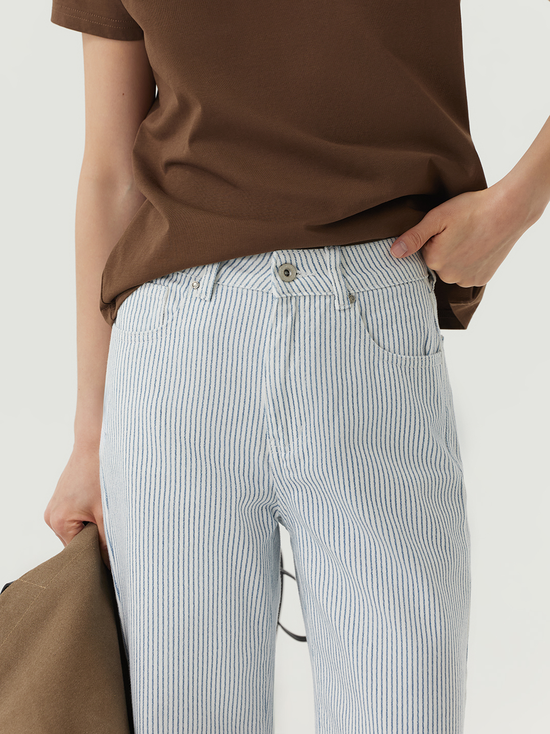 Джинсы бело-синяя полоска для женщин 48285-48 74