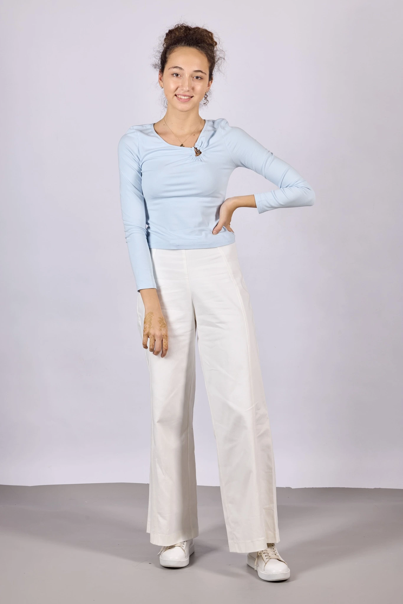 Лонгслив голубой для женщин 44135-10 59