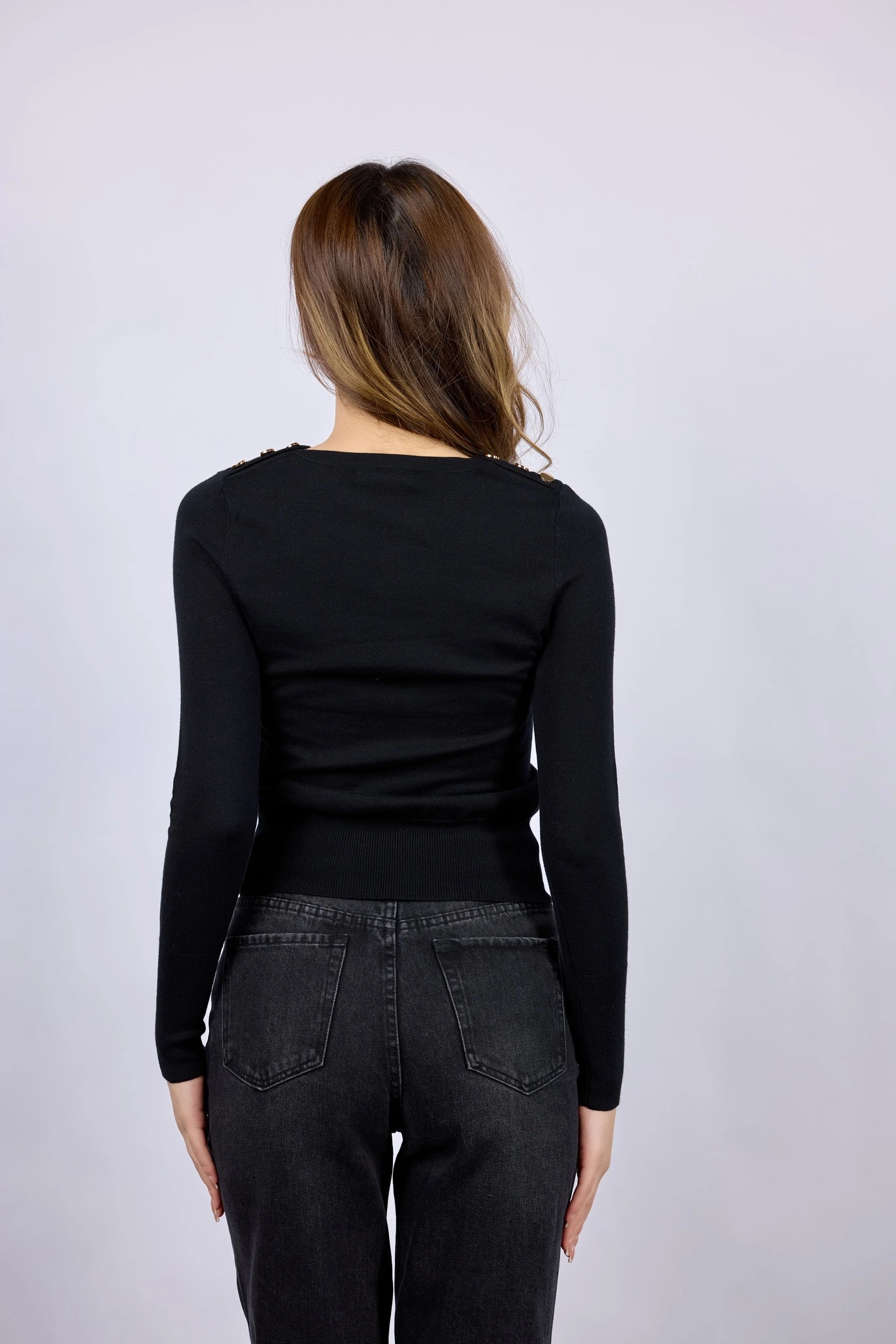 Джемпер черный для женщин 43157-1 60