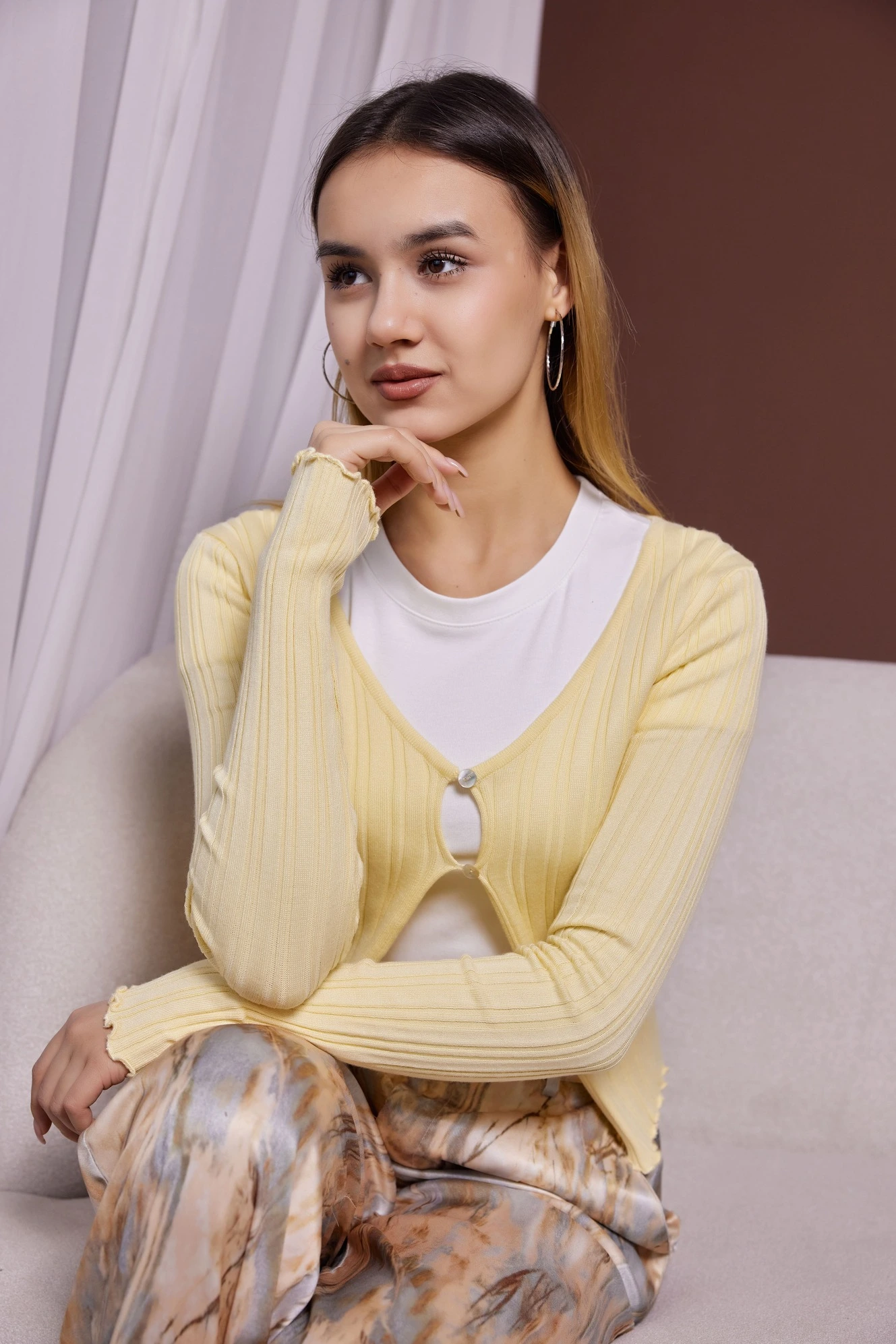 Кардиган желтый для женщин 40285-5 50