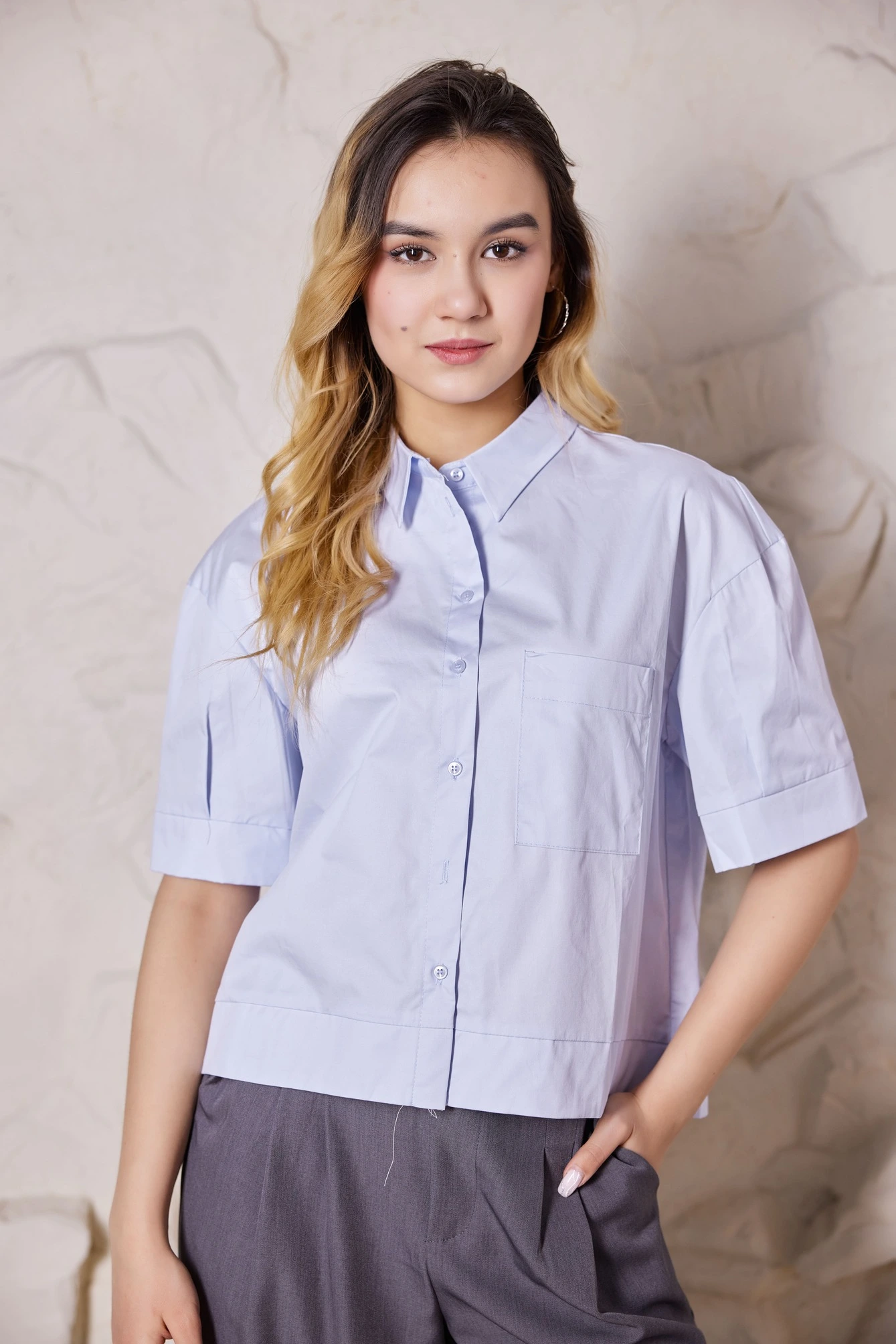 Рубашка голубой для женщин 40260-10 66