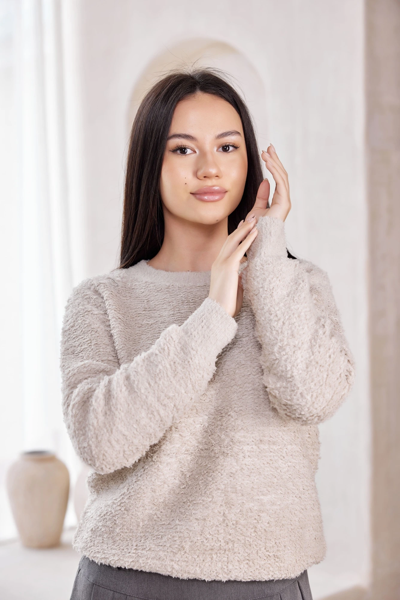 Джемпер бежевый для женщин 42173-15 60