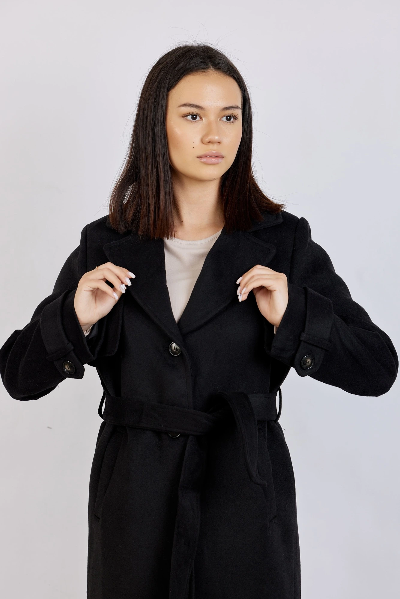 Пальто черный для женщин 43423-1 53