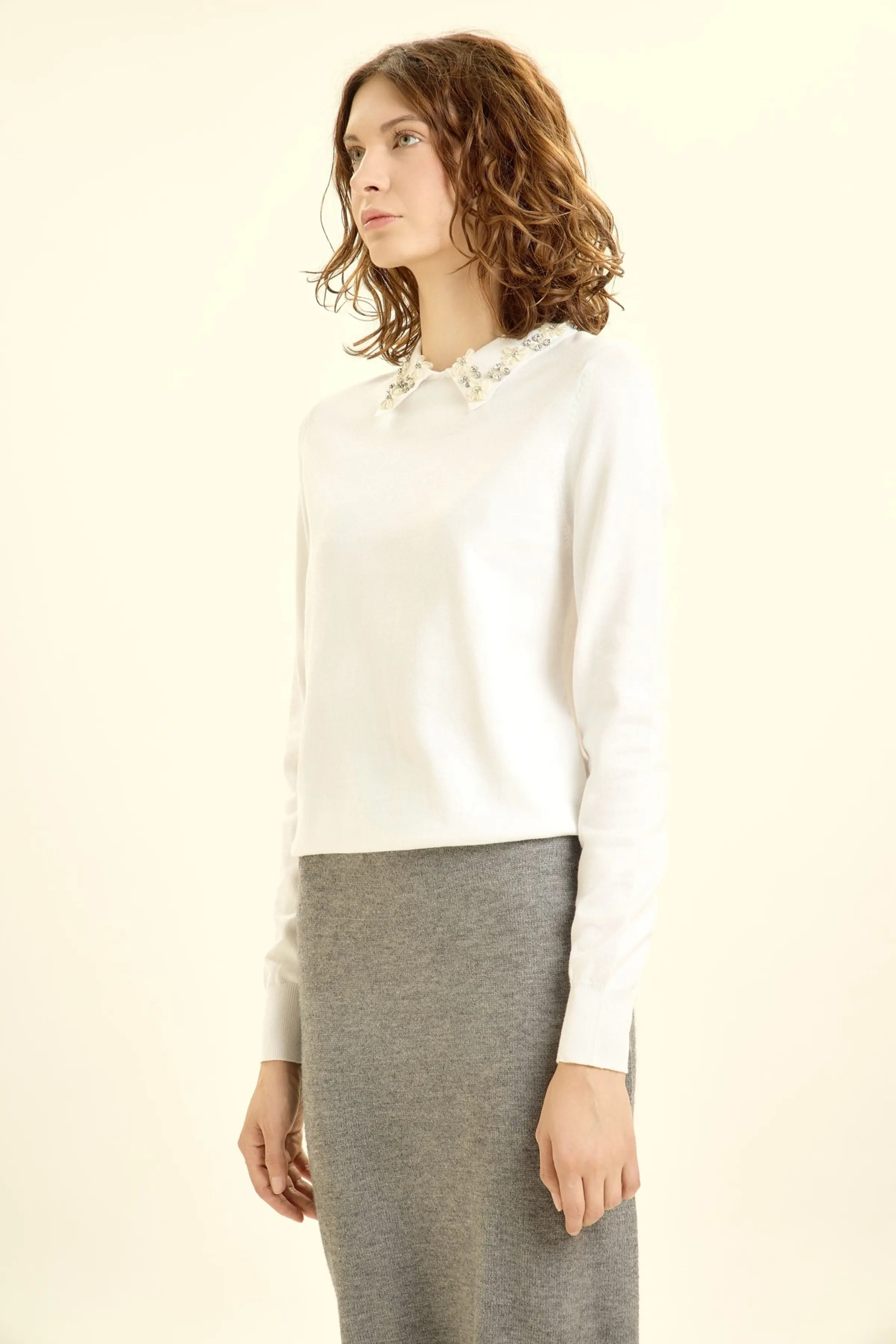 Джемпер белый для женщин 46196-4 60