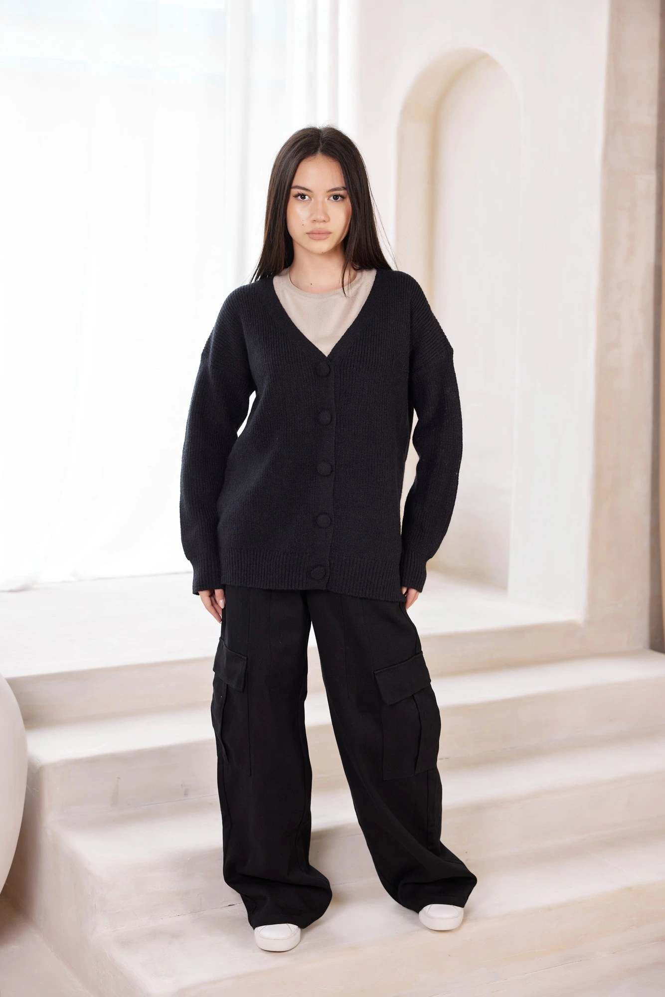 Кардиган черный для женщин 42165-1 50