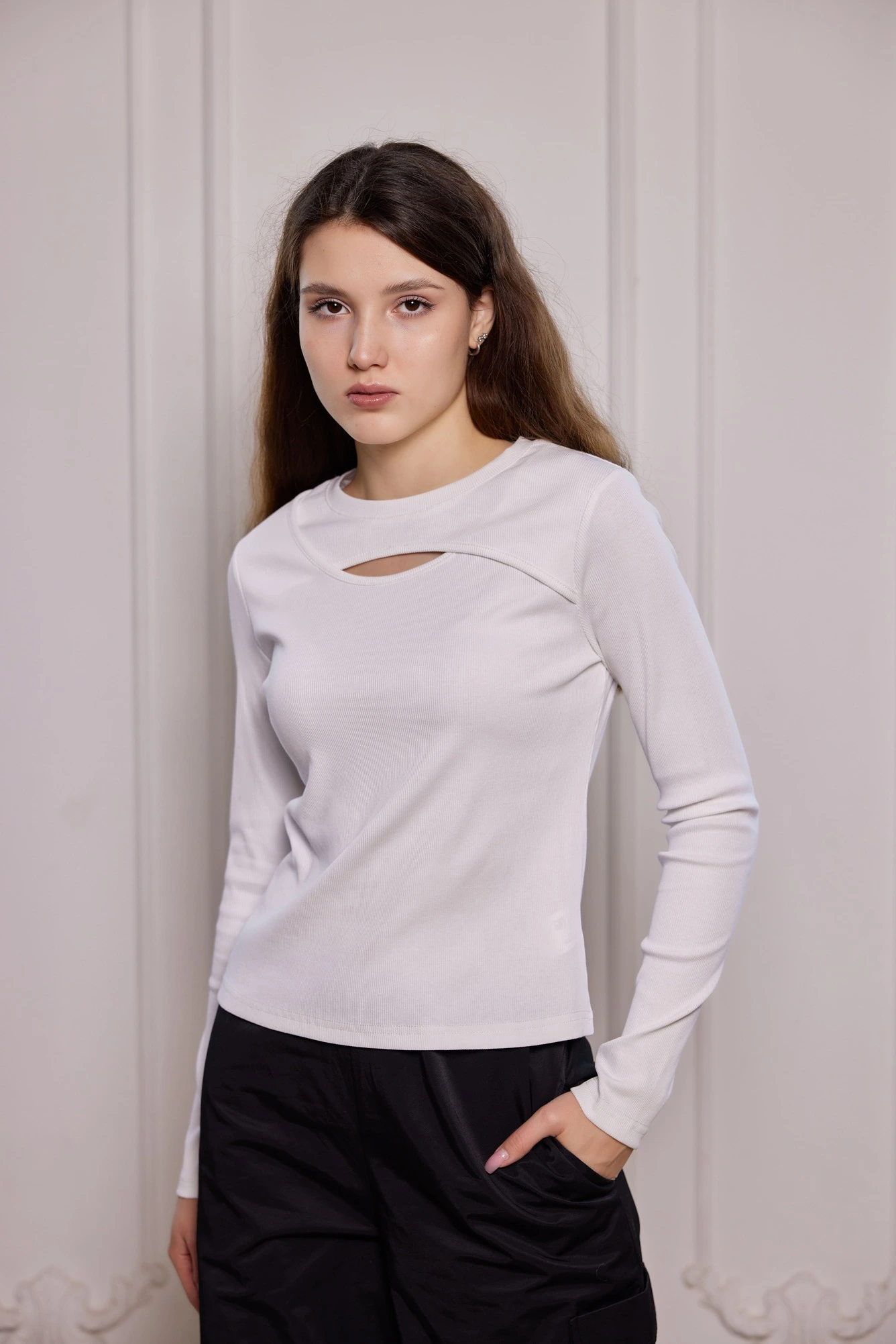 Лонгслив белый для женщин 40214-4 59