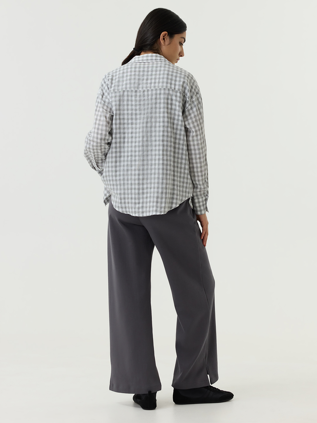 Рубашка серая клетка для женщин 48292-70 66