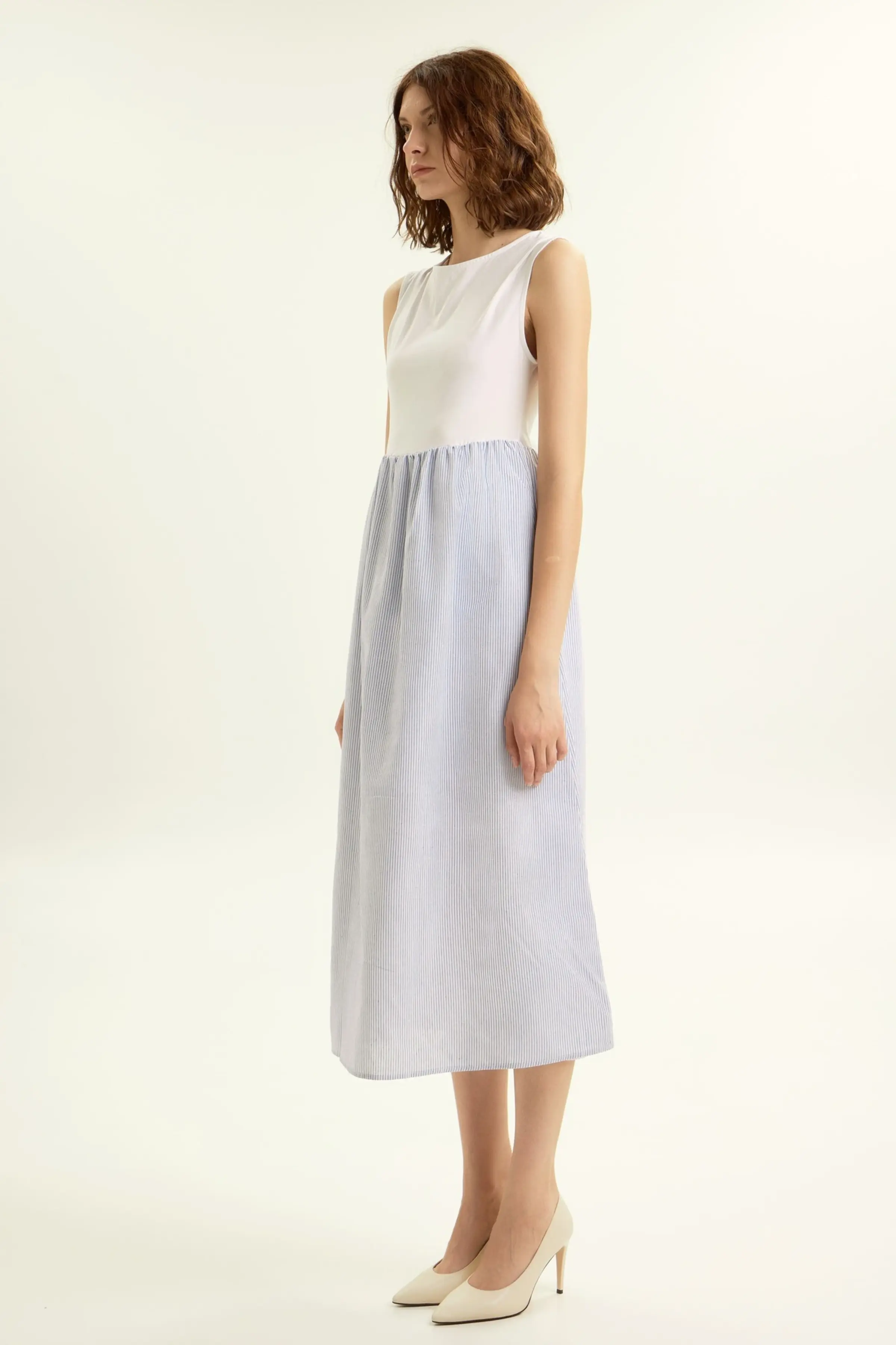 Платье бело-голубая полоска для женщин 45200-47 54