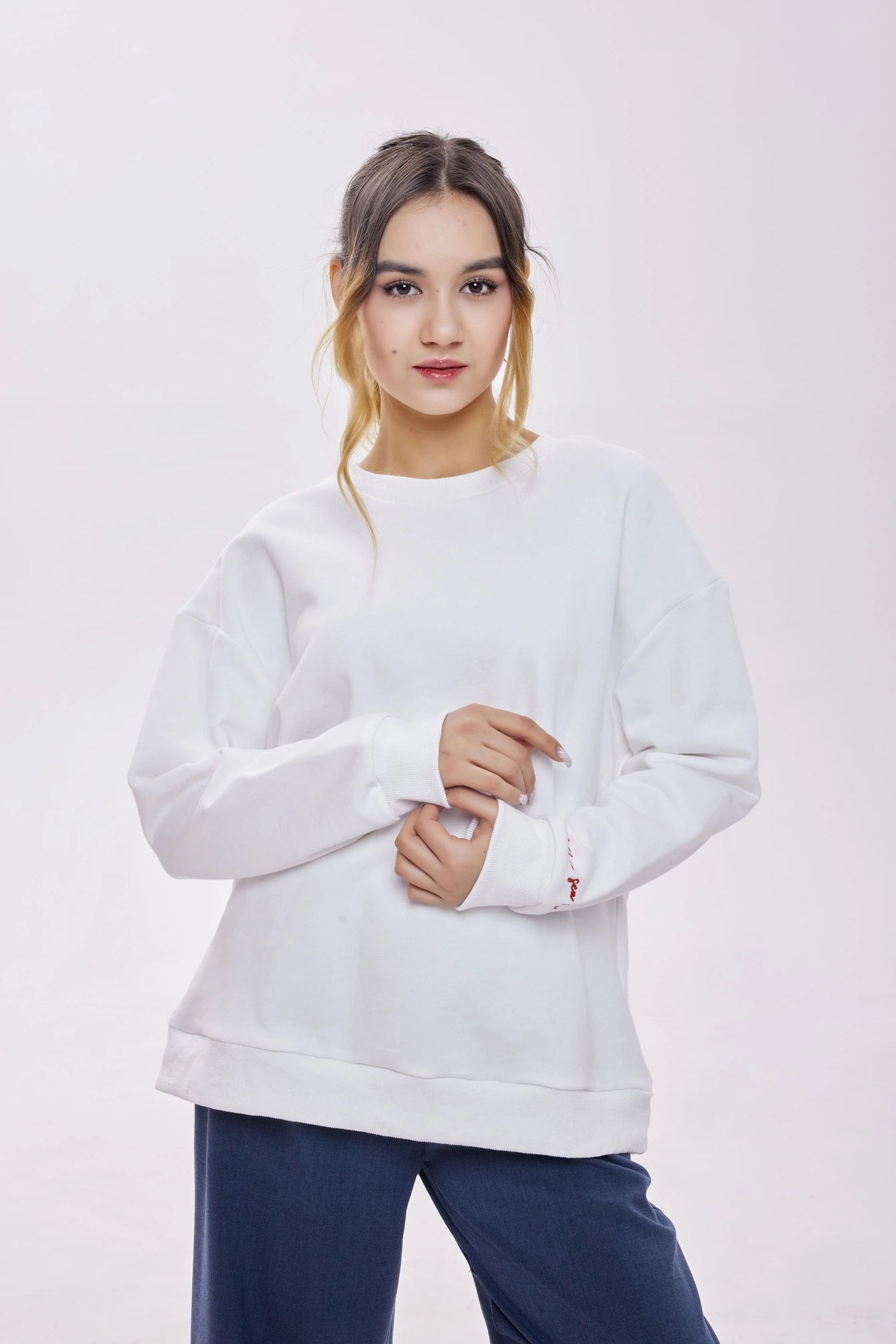 Толстовка бело-красный для женщин 40191-237 55