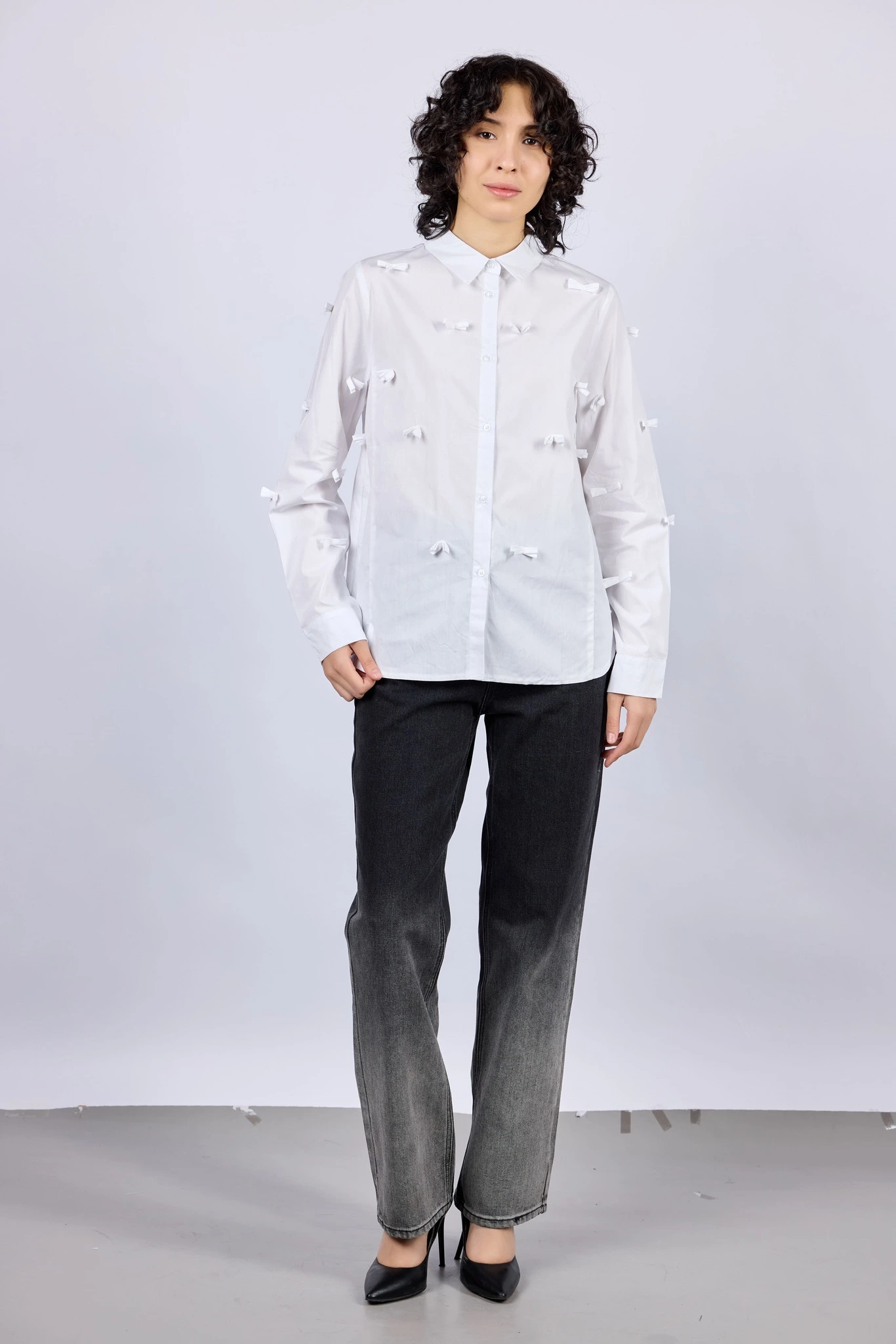 Джинсы черно-серый для женщин 43136-136 74