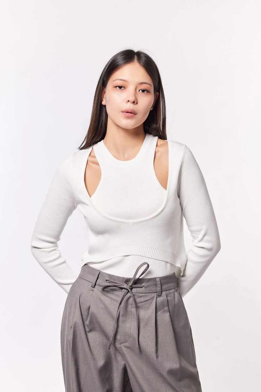 Джемпер белый для женщин 44197-4 60