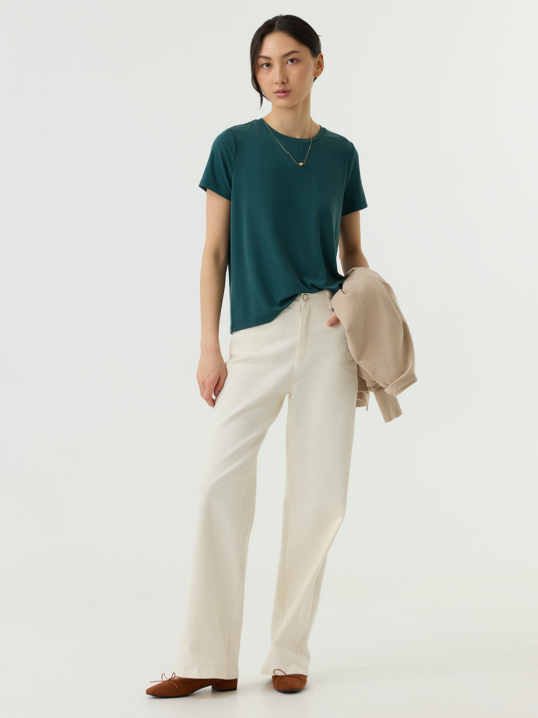 Брюки айвори для женщин 48137-234 71