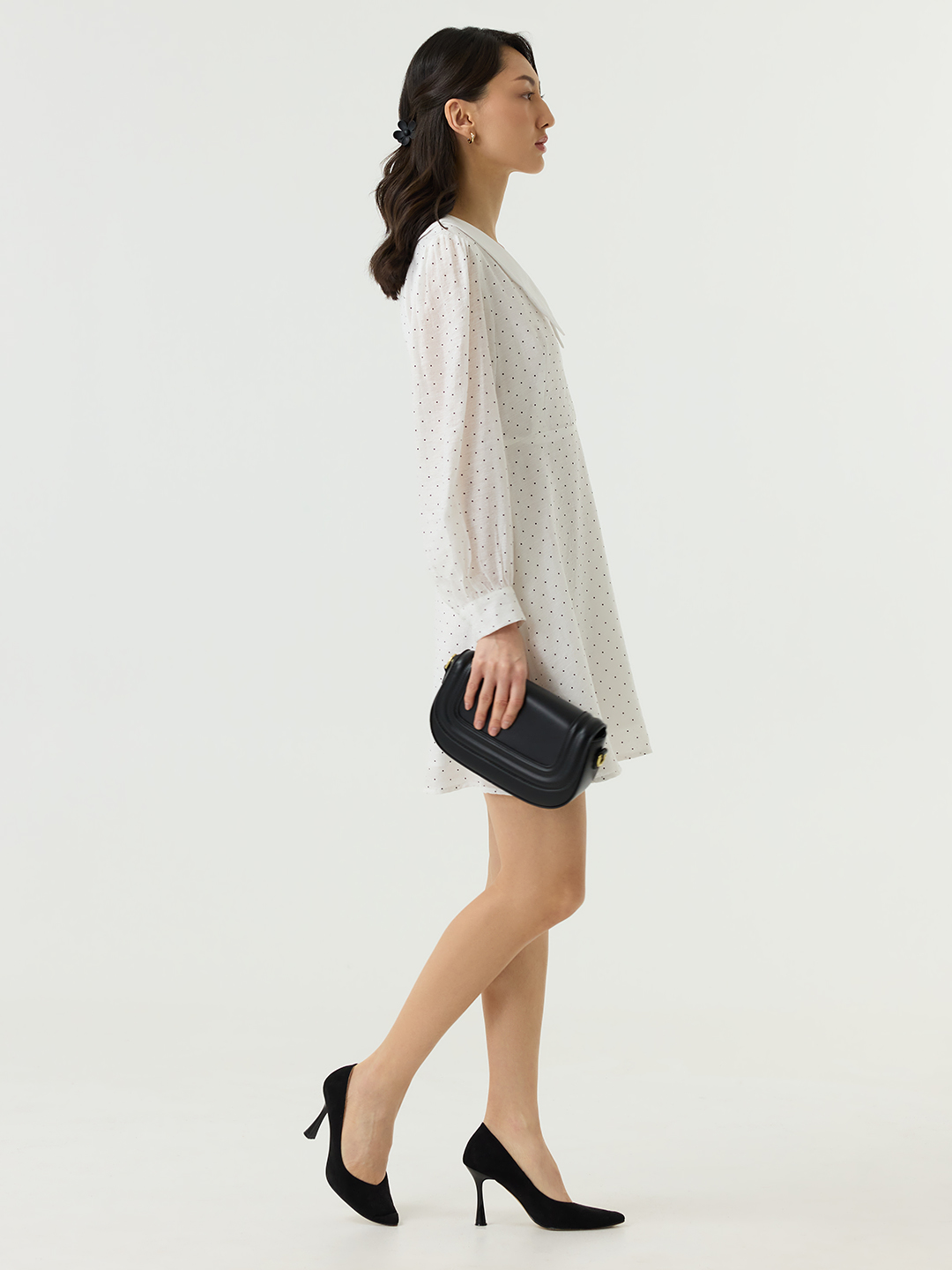 Платье белый в черный горошек  для женщин 48228-297 54