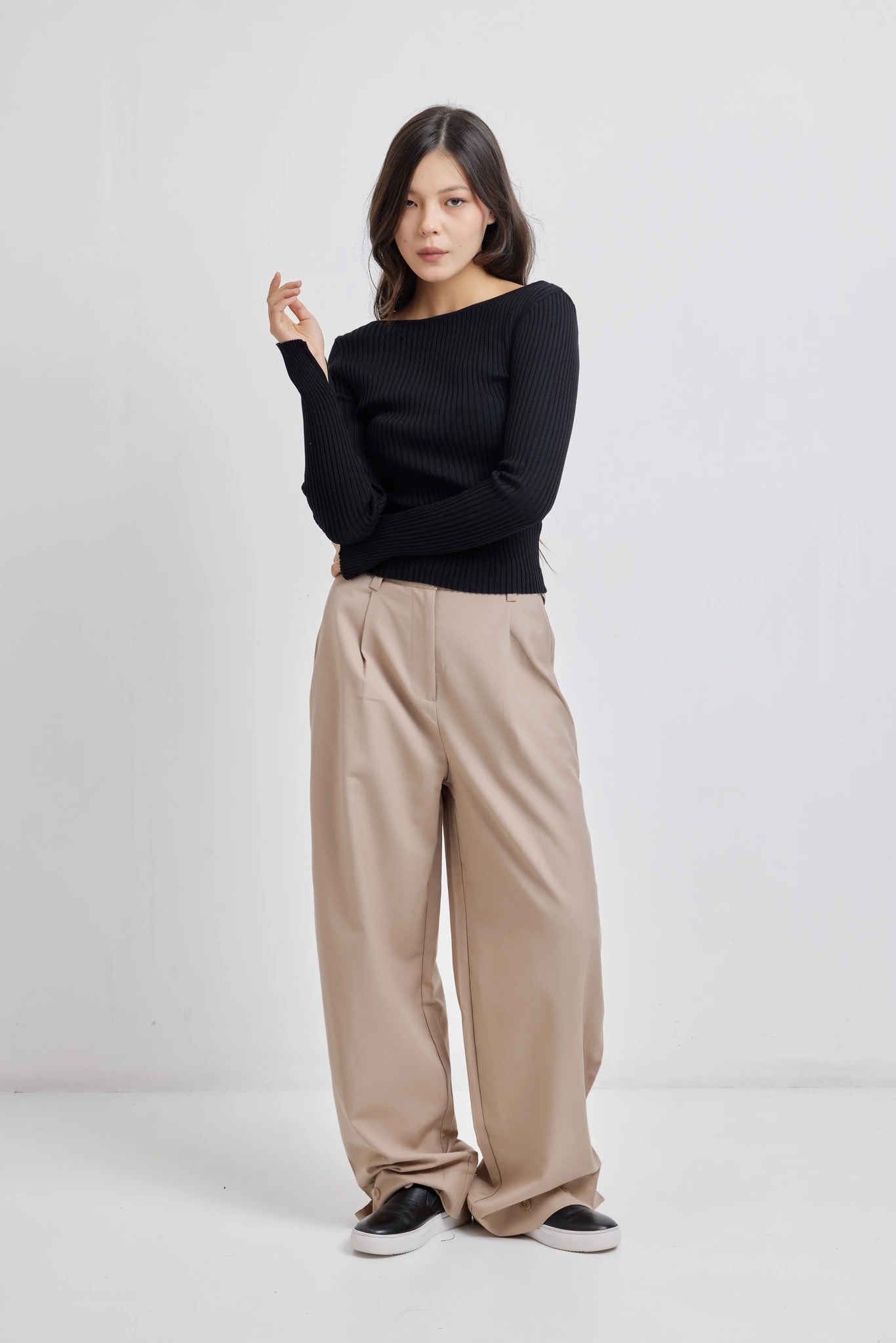 Джемпер черный для женщин 42405U-1 60