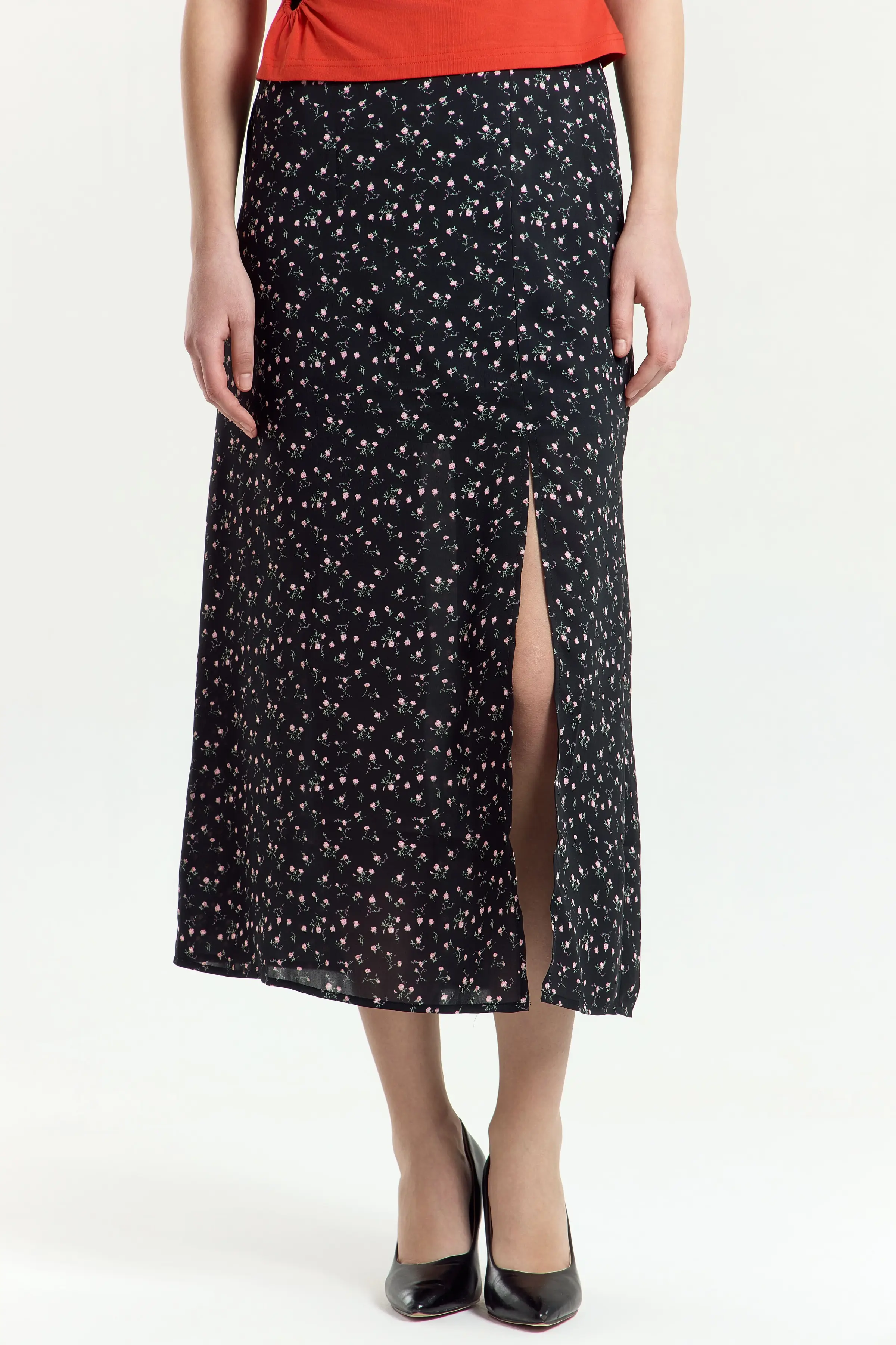 Юбка черный в цветочек для женщин 45312-192 52