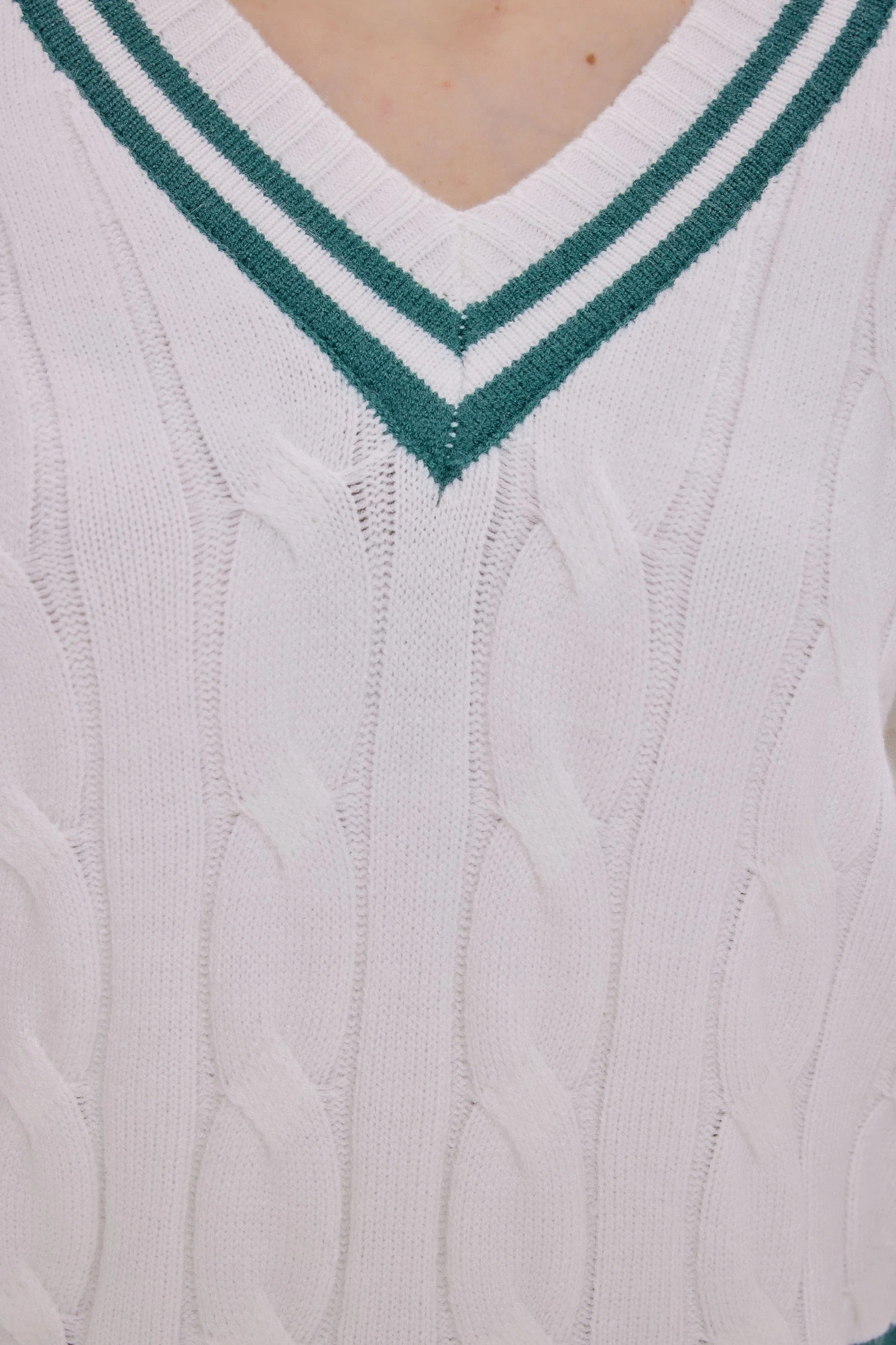 Джемпер зелено-белый для женщин 40105-210 60