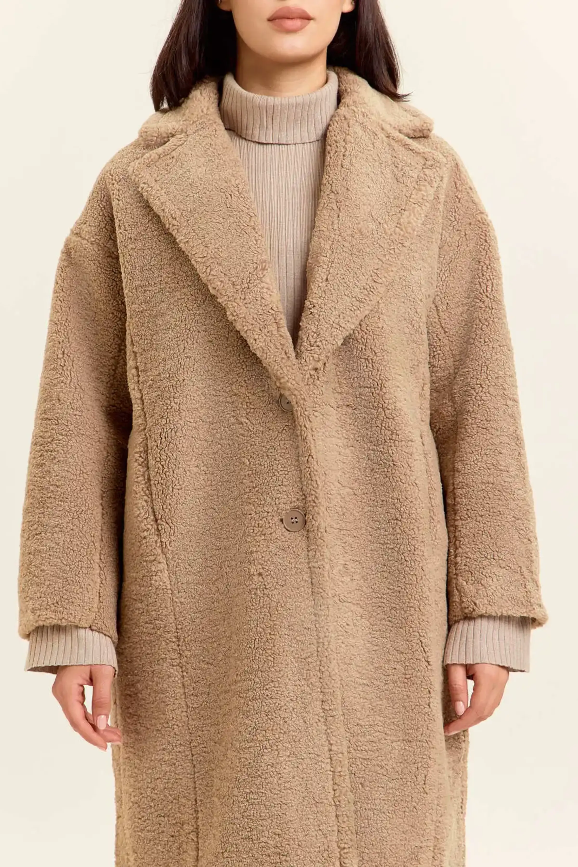 Пальто бежевый для женщин 47115-15 53