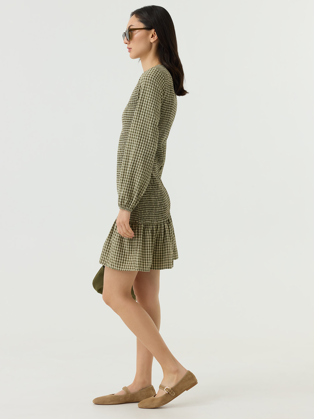 Платье зеленая клетка для женщин 48147-54 54