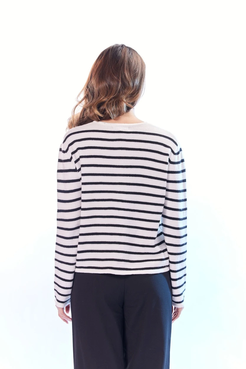 Кардиган бело-черная полоска для женщин 44261-46 50