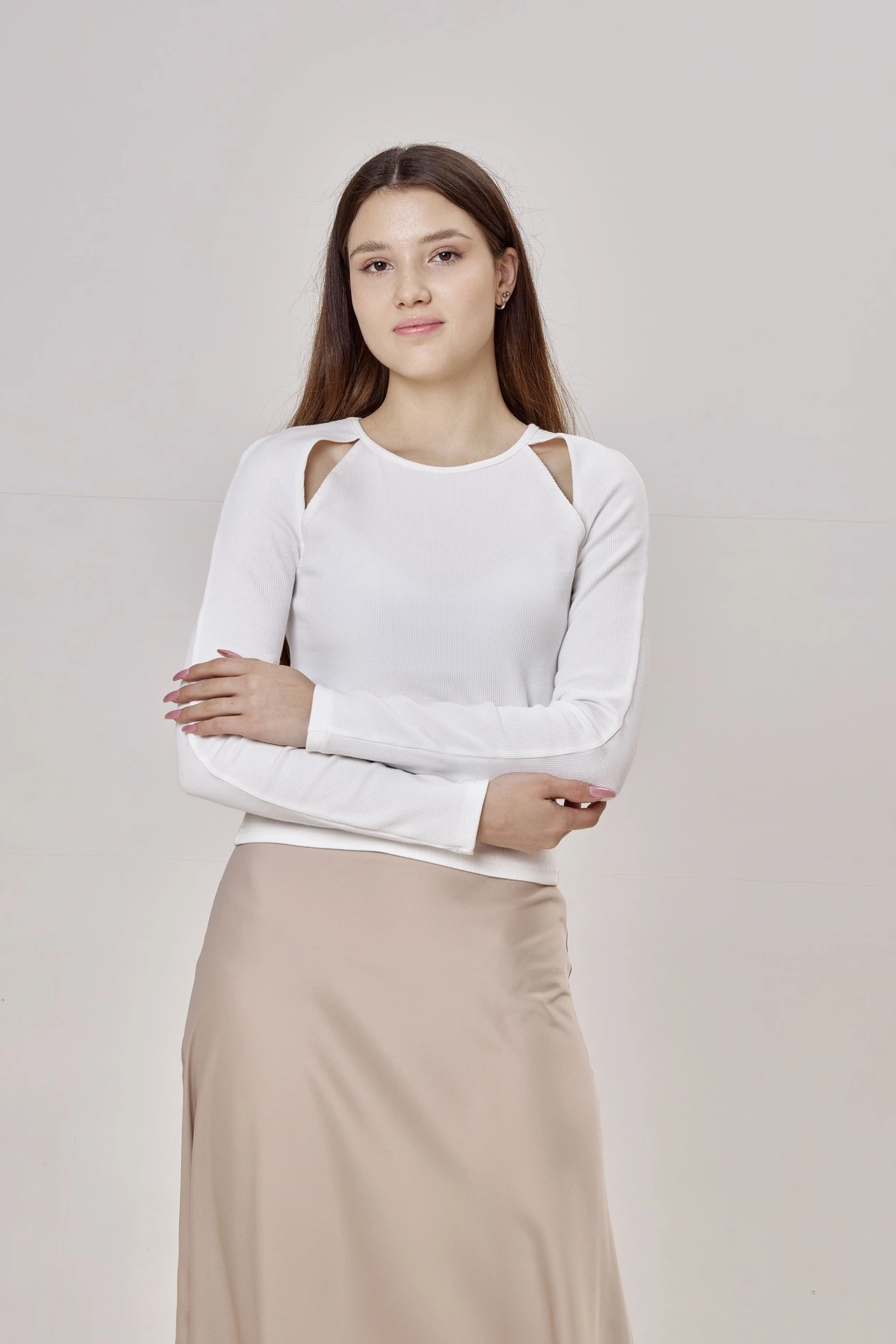 Лонгслив белый для женщин 152/165/35186-4 59