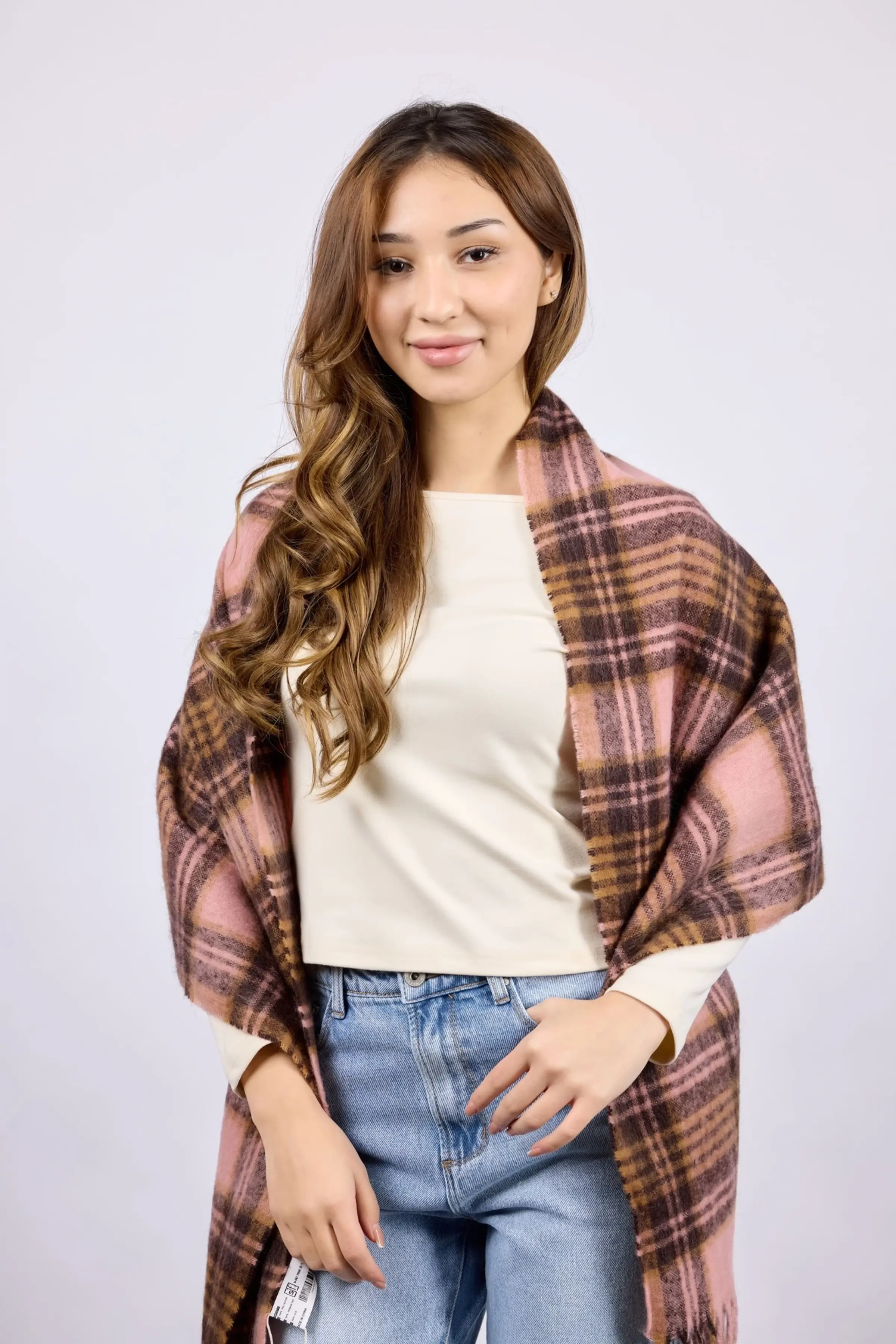 Шарф розовый для женщин N-067-17 27