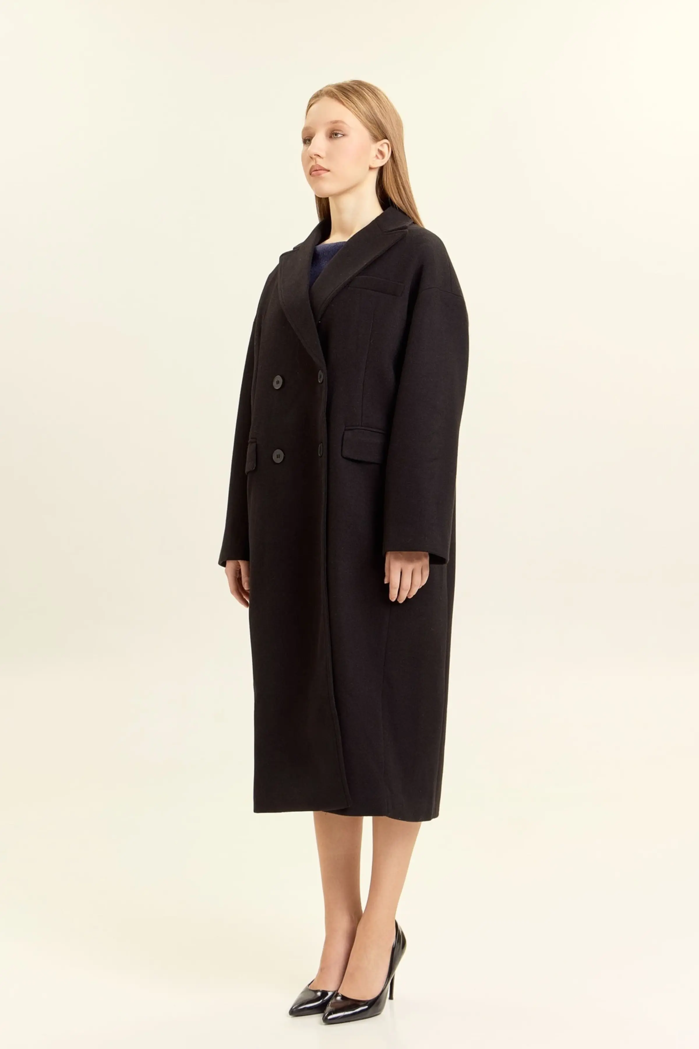 Пальто черный для женщин 47110-1 53