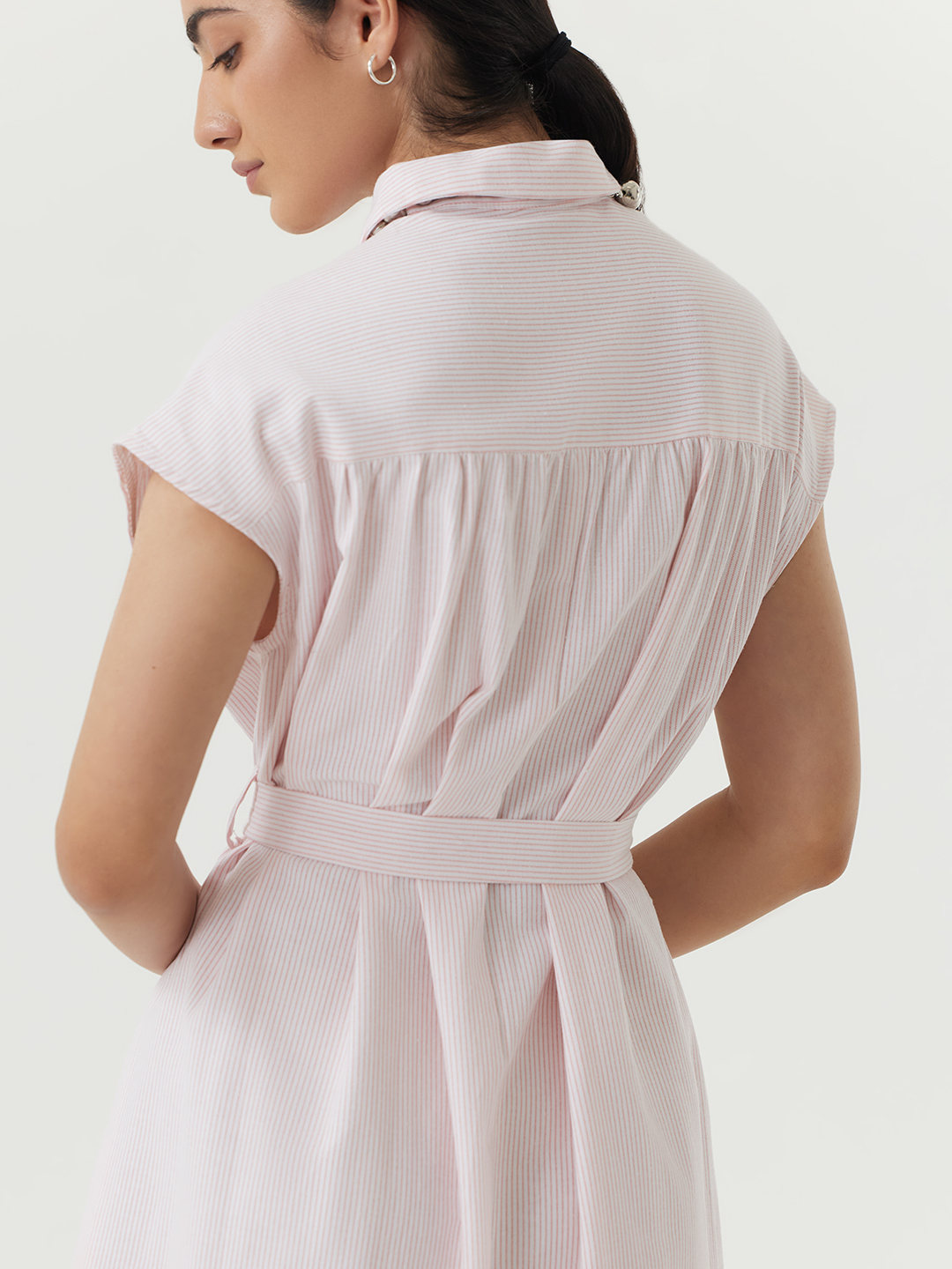 Платье бело-розовая полоска для женщин 48153-51 54