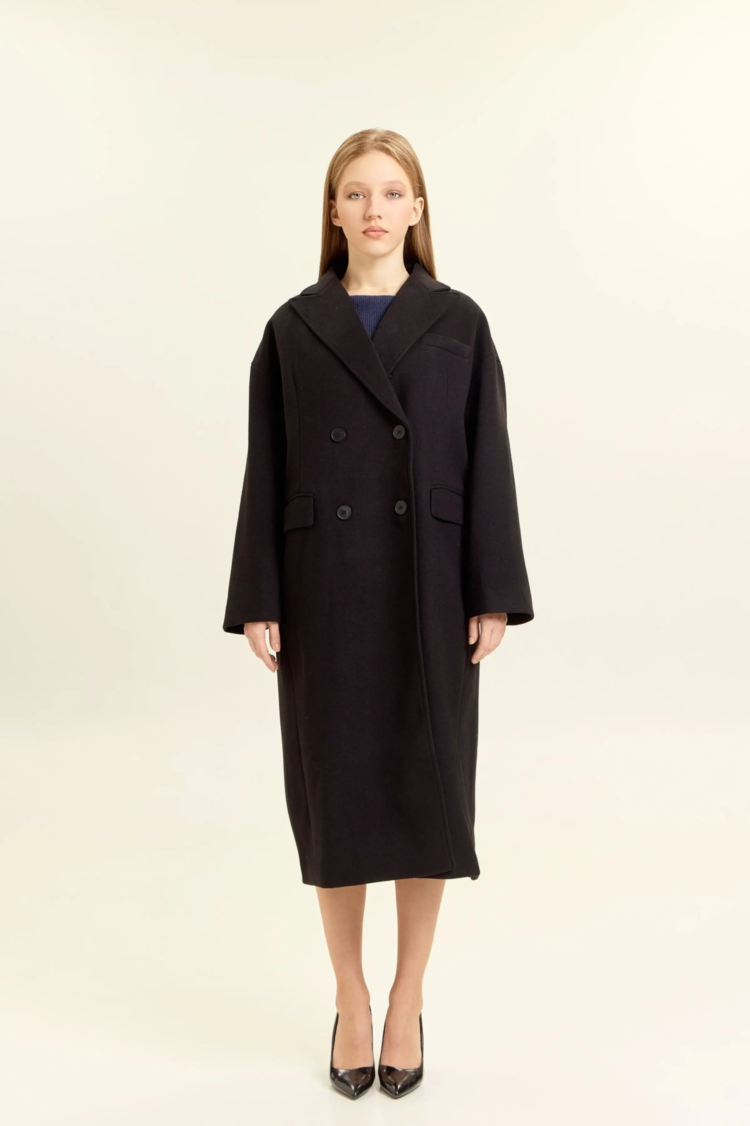 Пальто черный для женщин 47110-1 53