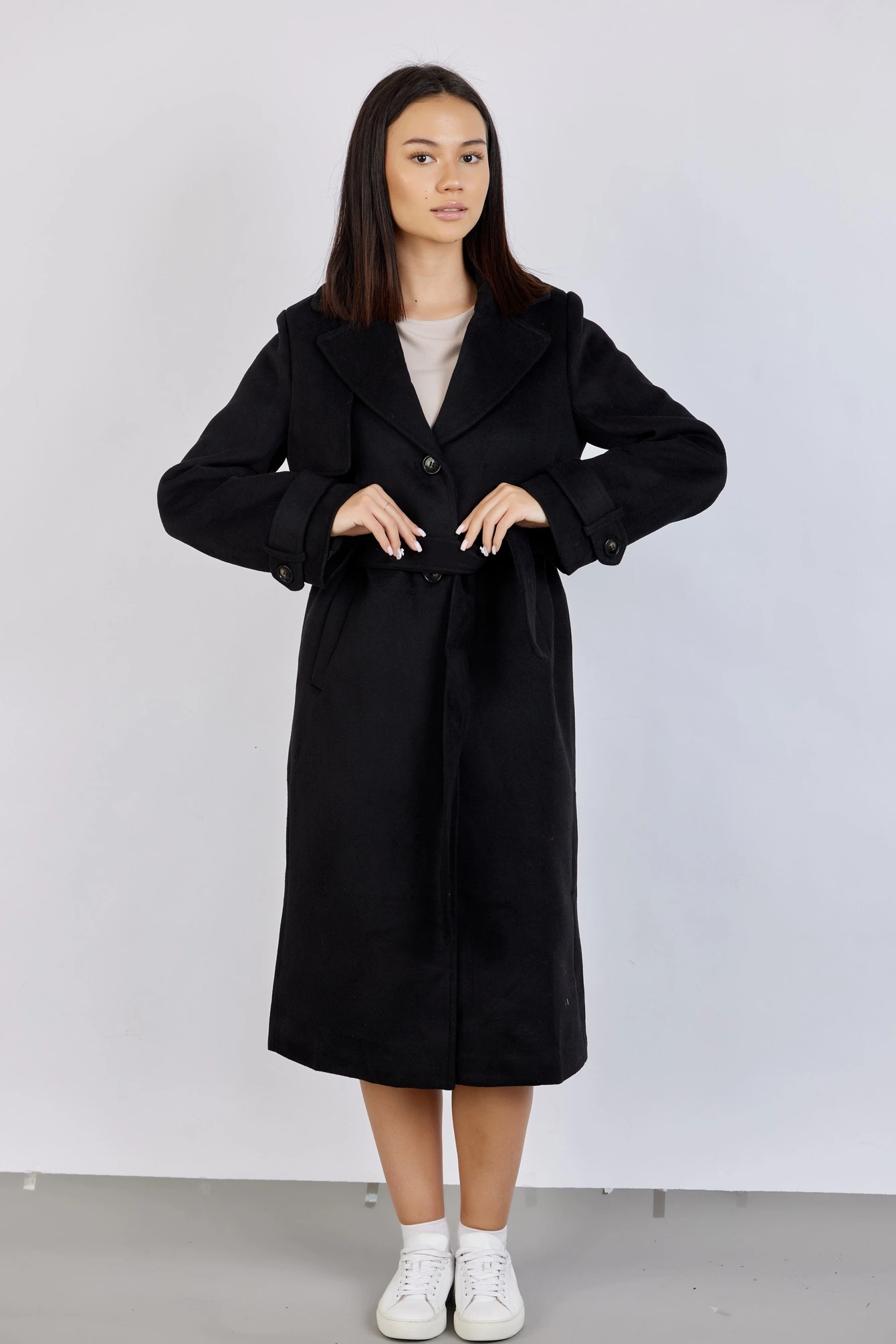 Пальто черный для женщин 43423-1 53